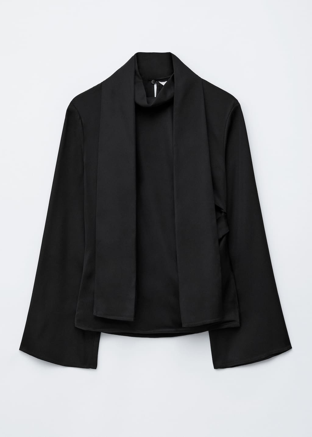 Image of Scarf-Detail Satin Blouse