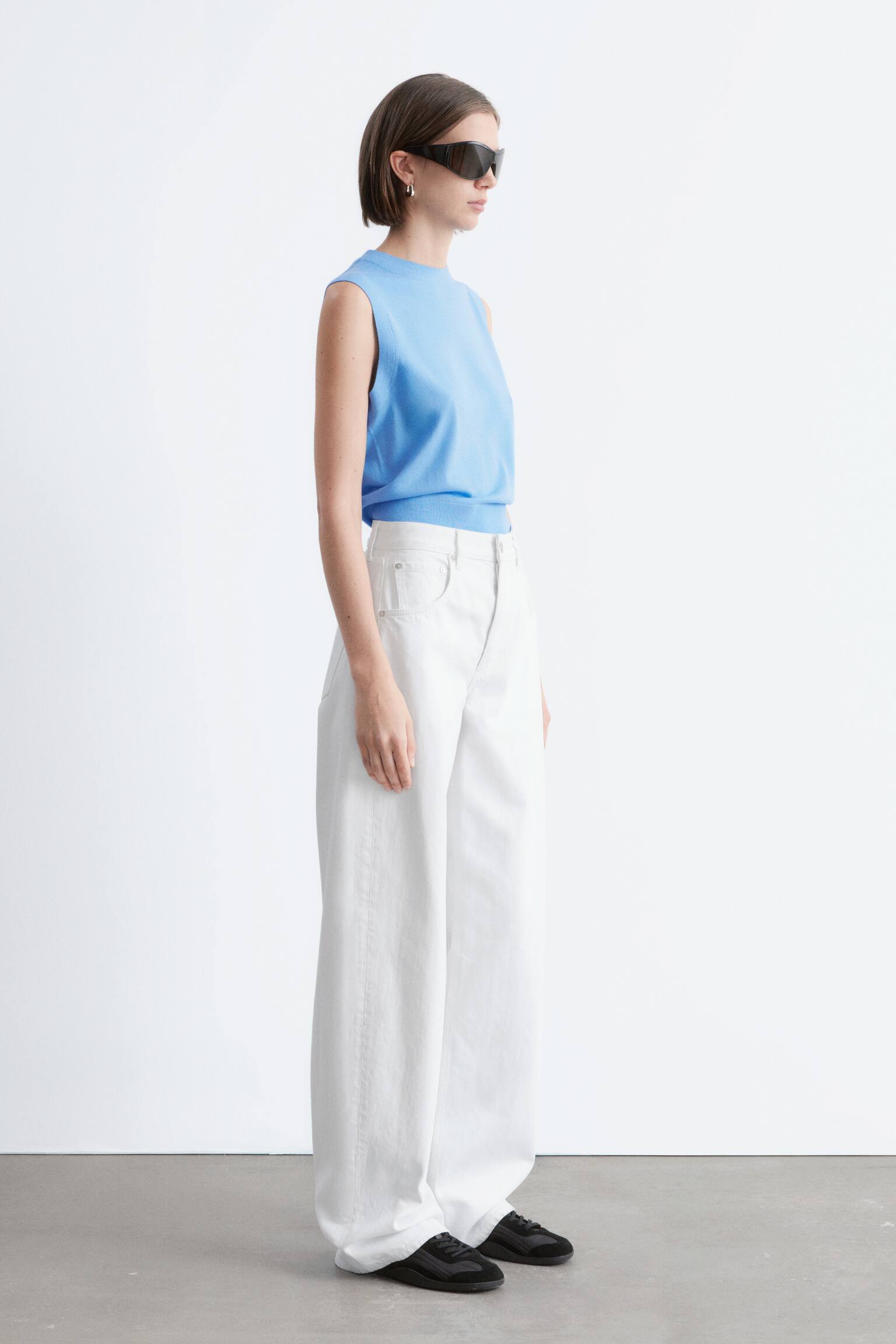 Barrel-Leg Jeans-Бял - 3