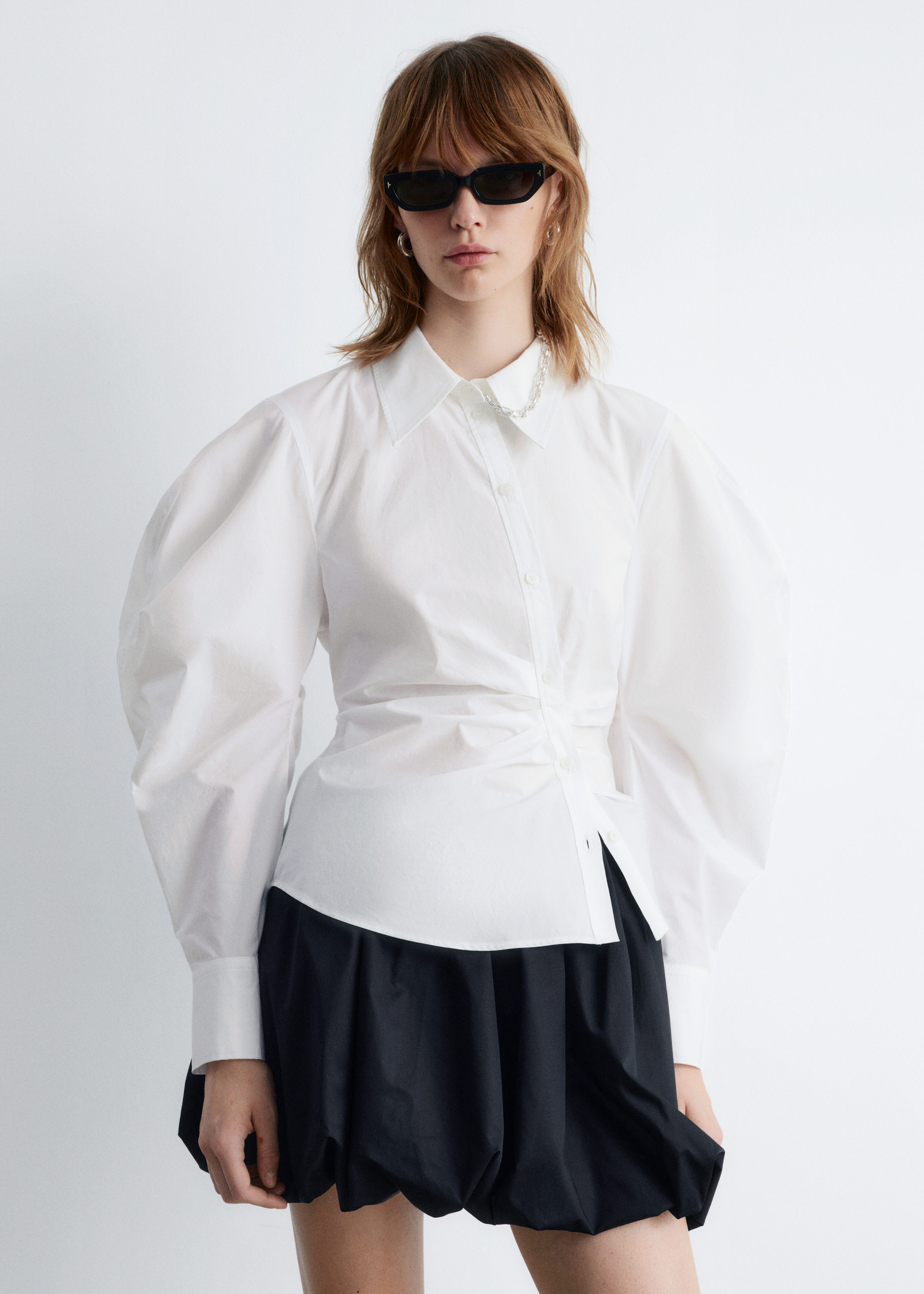 Image of Camisa asimétrica de algodón