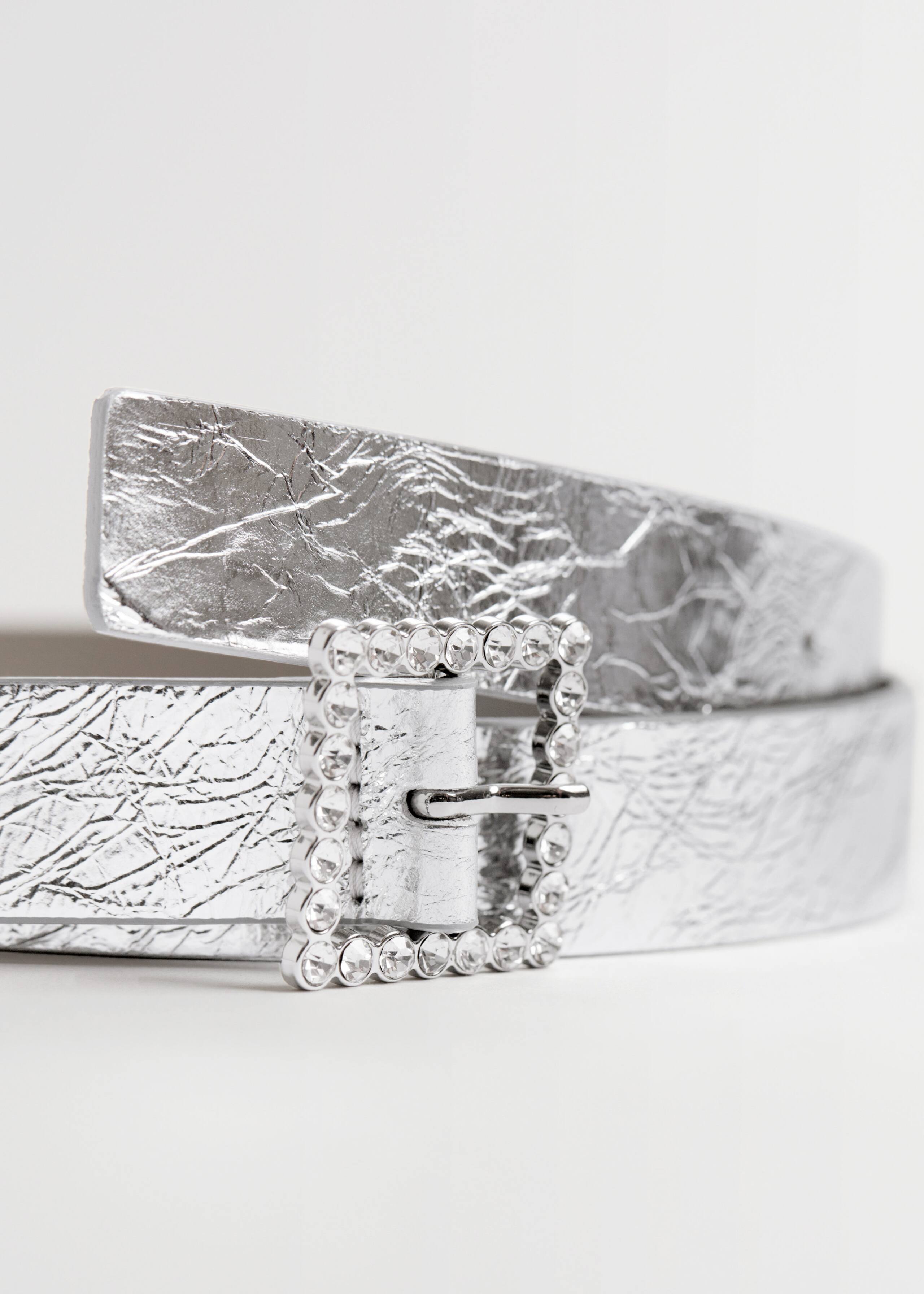 Ceinture en cuir ornée de cristaux - {{variantName}} - Descriptive Detail