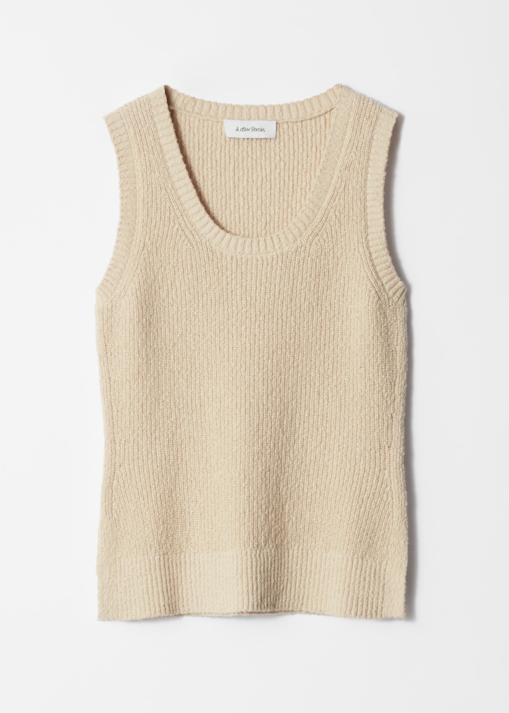 Visa större bild: Stickat linne - Beige - DAM | H&M SE 5