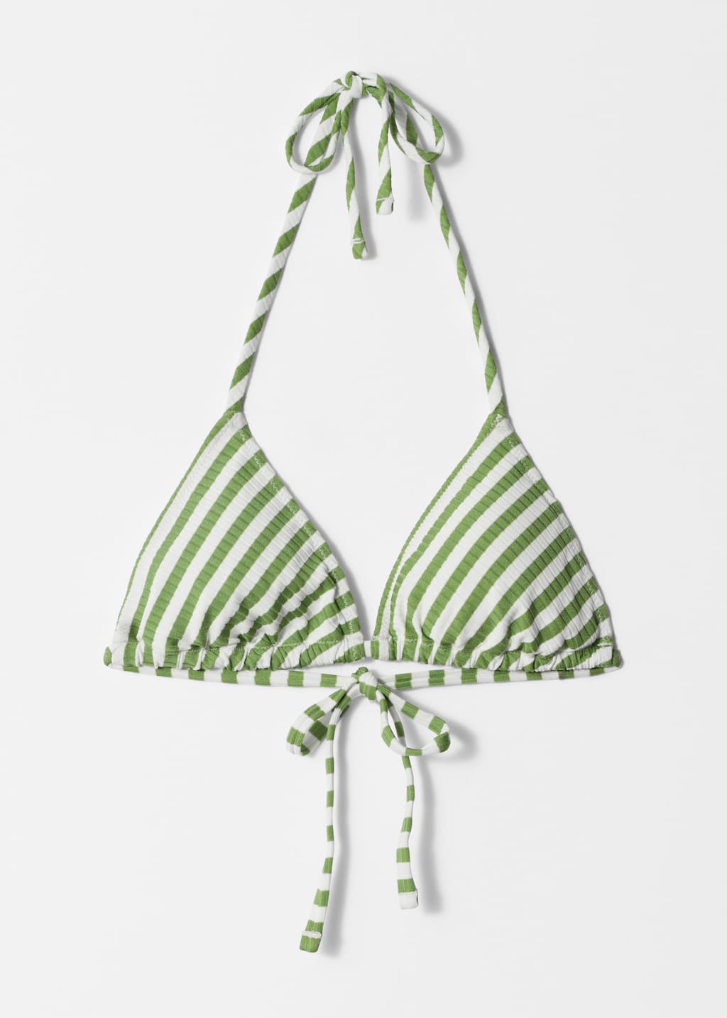 RibbedTriangleBikiniTop - Green Stripes - Stillleben