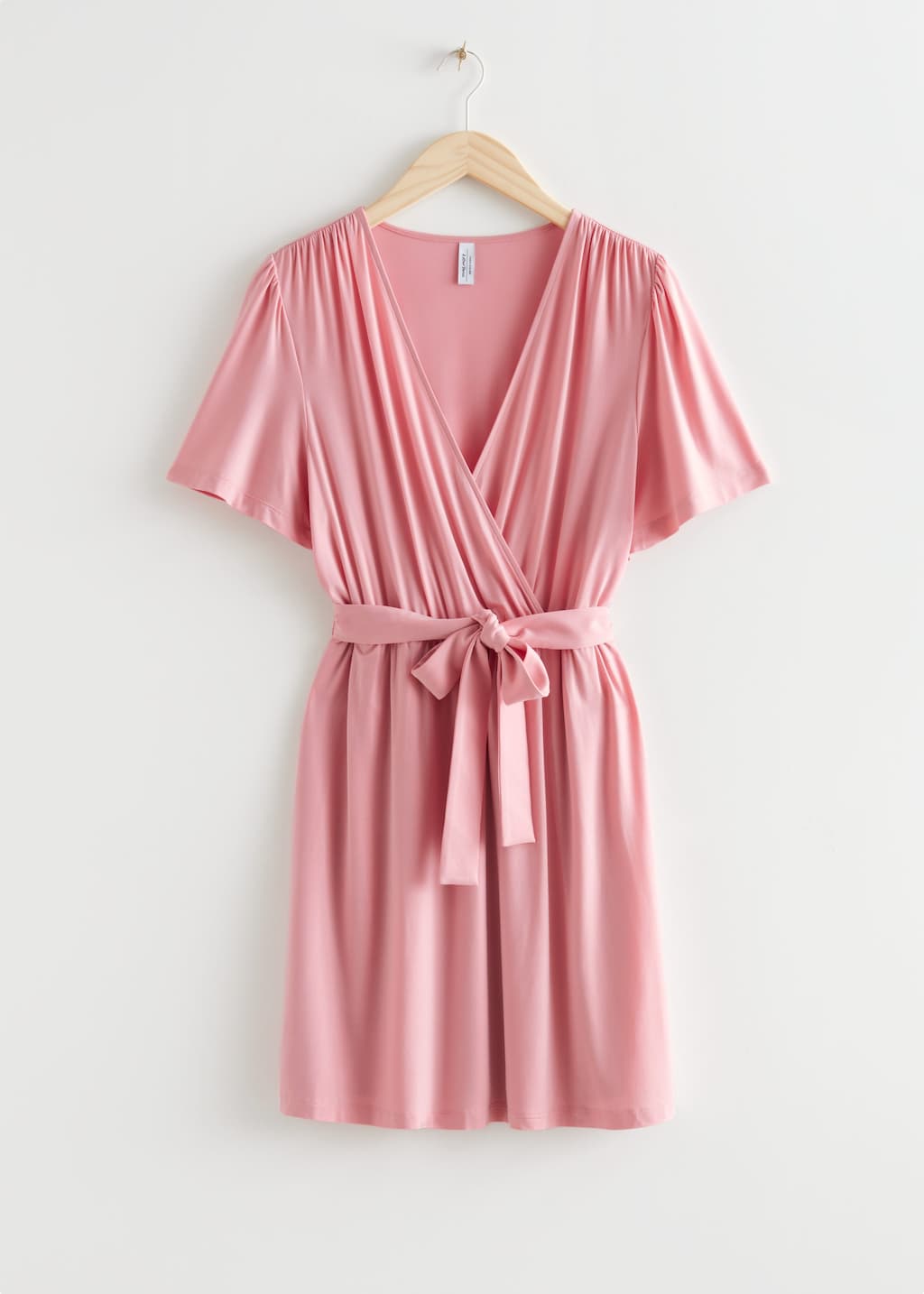 Belted Wrap Dress - Pink - Still Life