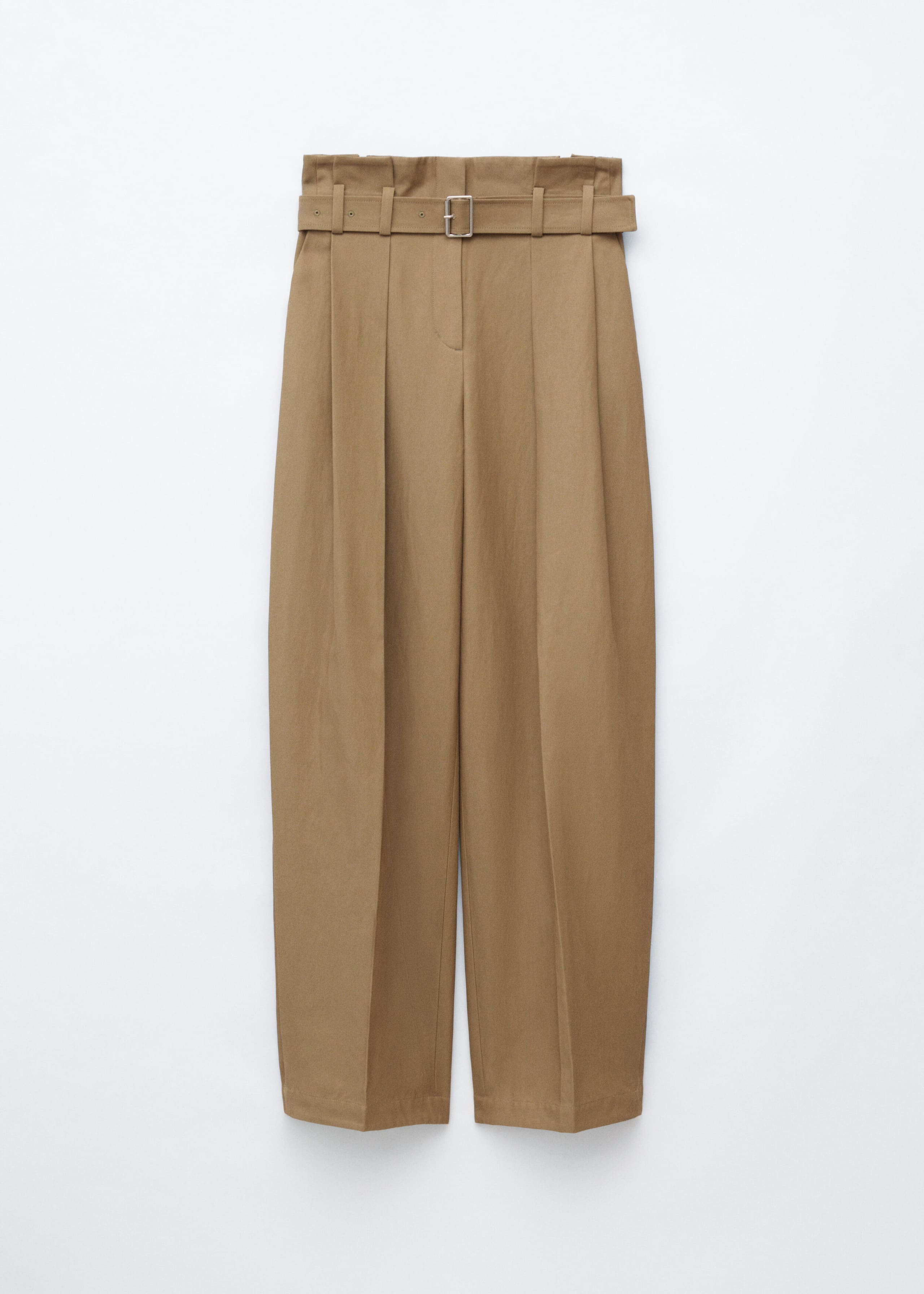 Paperbag Pleat Trousers - Beige - Lookbook