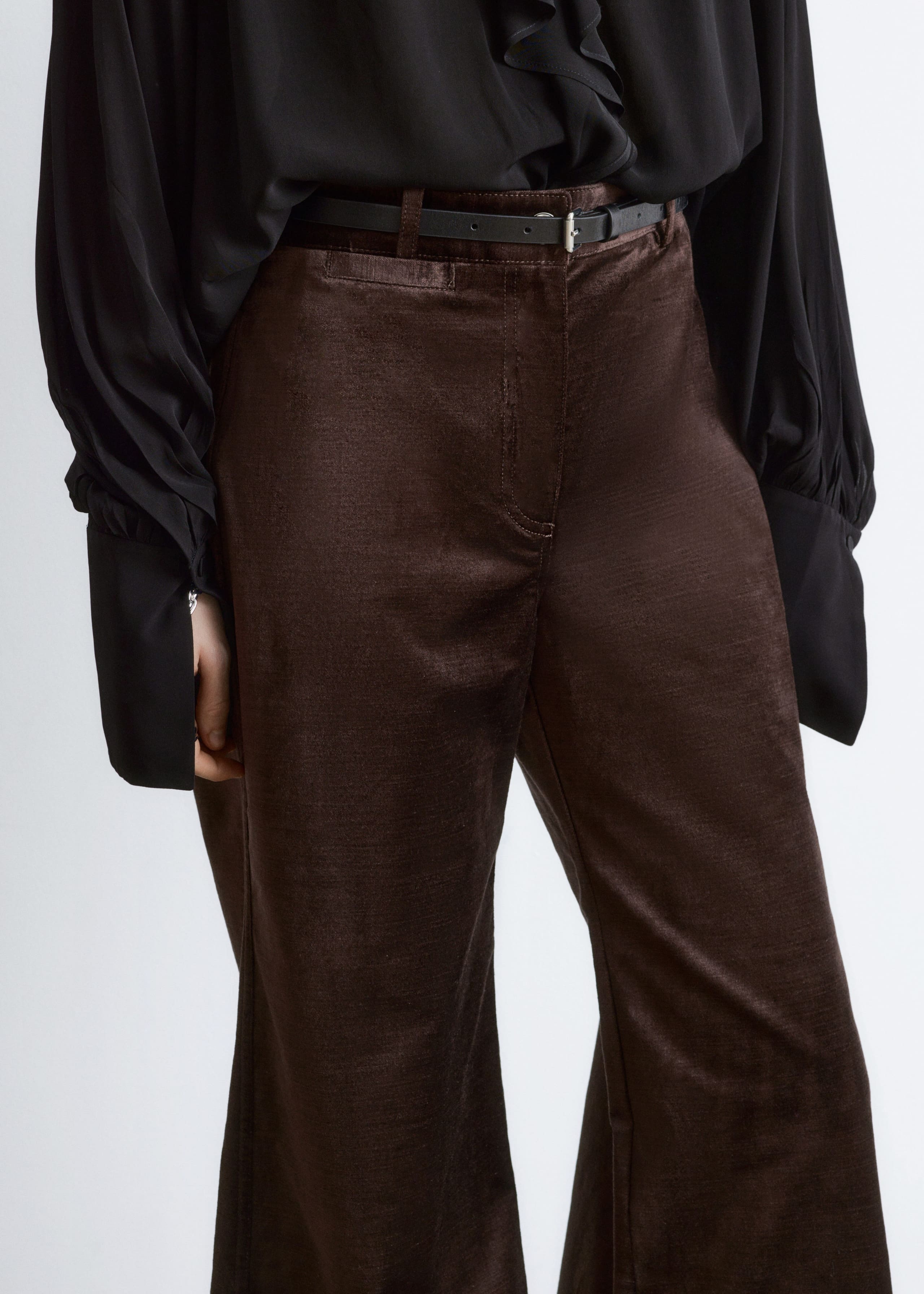 Image of Flared Velvet Trousers