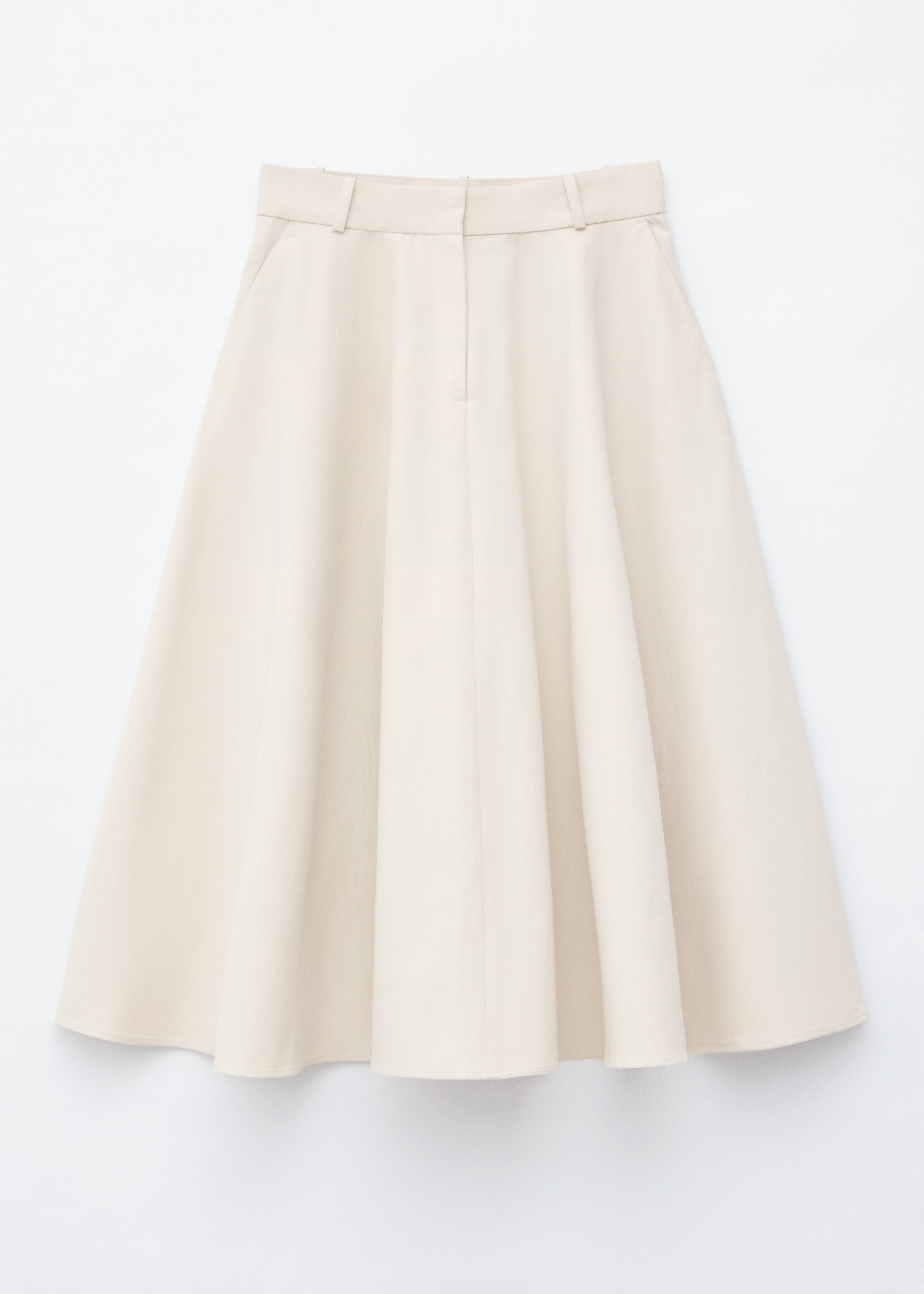Skräddad cirkelskuren kjol - Ljusbeige/Svart