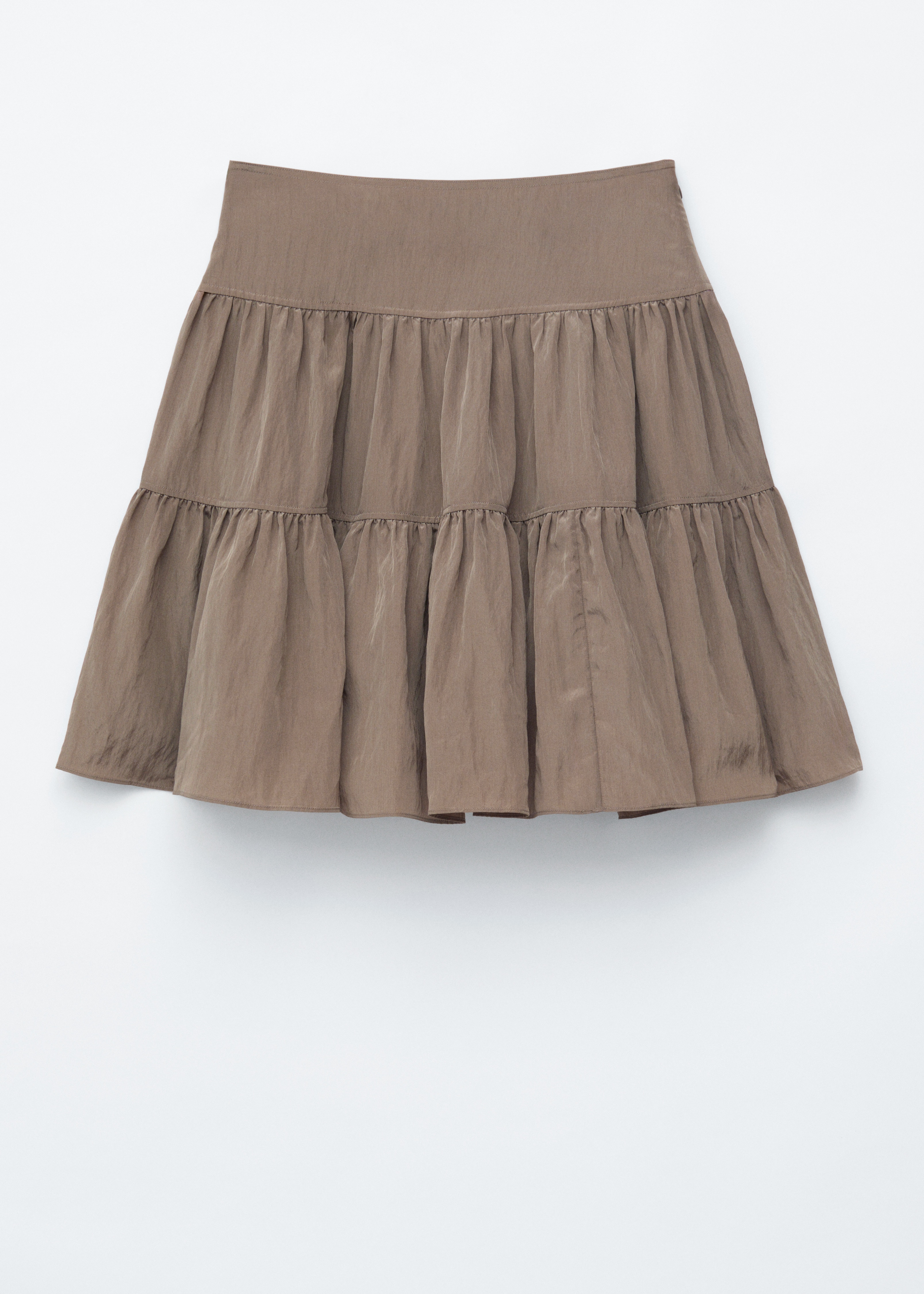 Knielanger Stufenrock - Graubraun