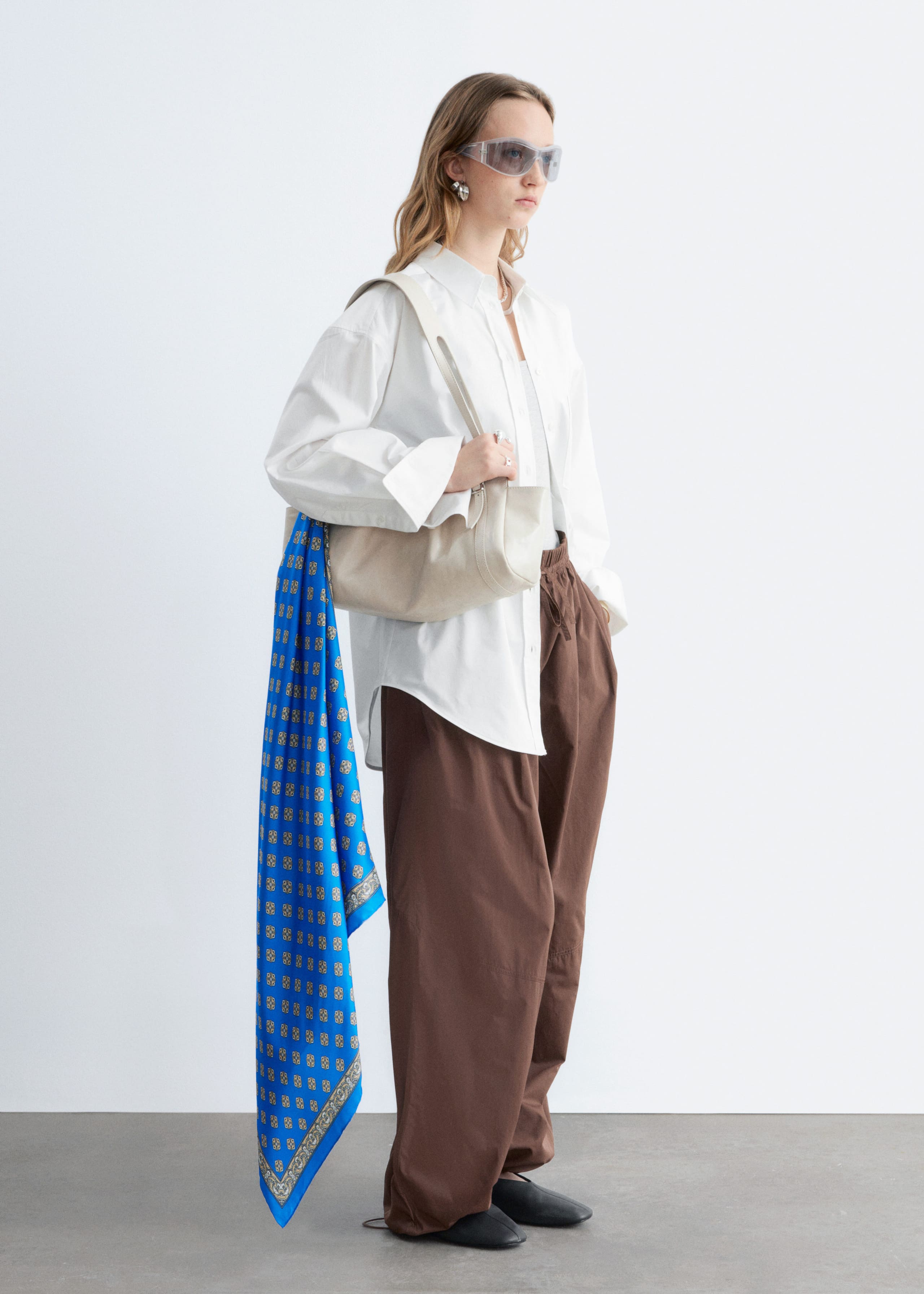 Image of Drawstring Barrel Leg Trousers