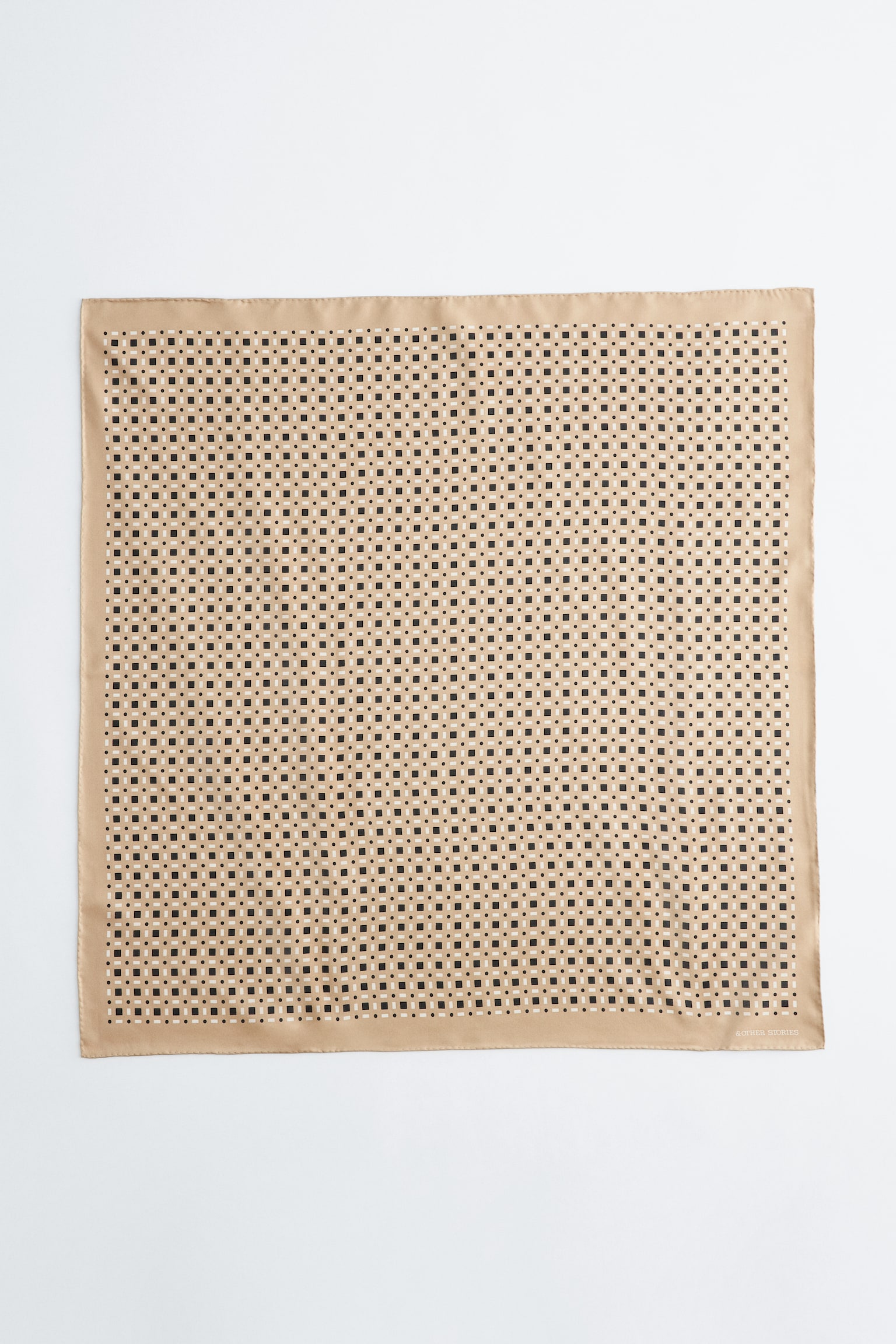 Foulard in seta con stampa geometrica - Beige/Motivo geometrico/Verde/Stampa geometrica/Marrone/Stampa geometrica - 3