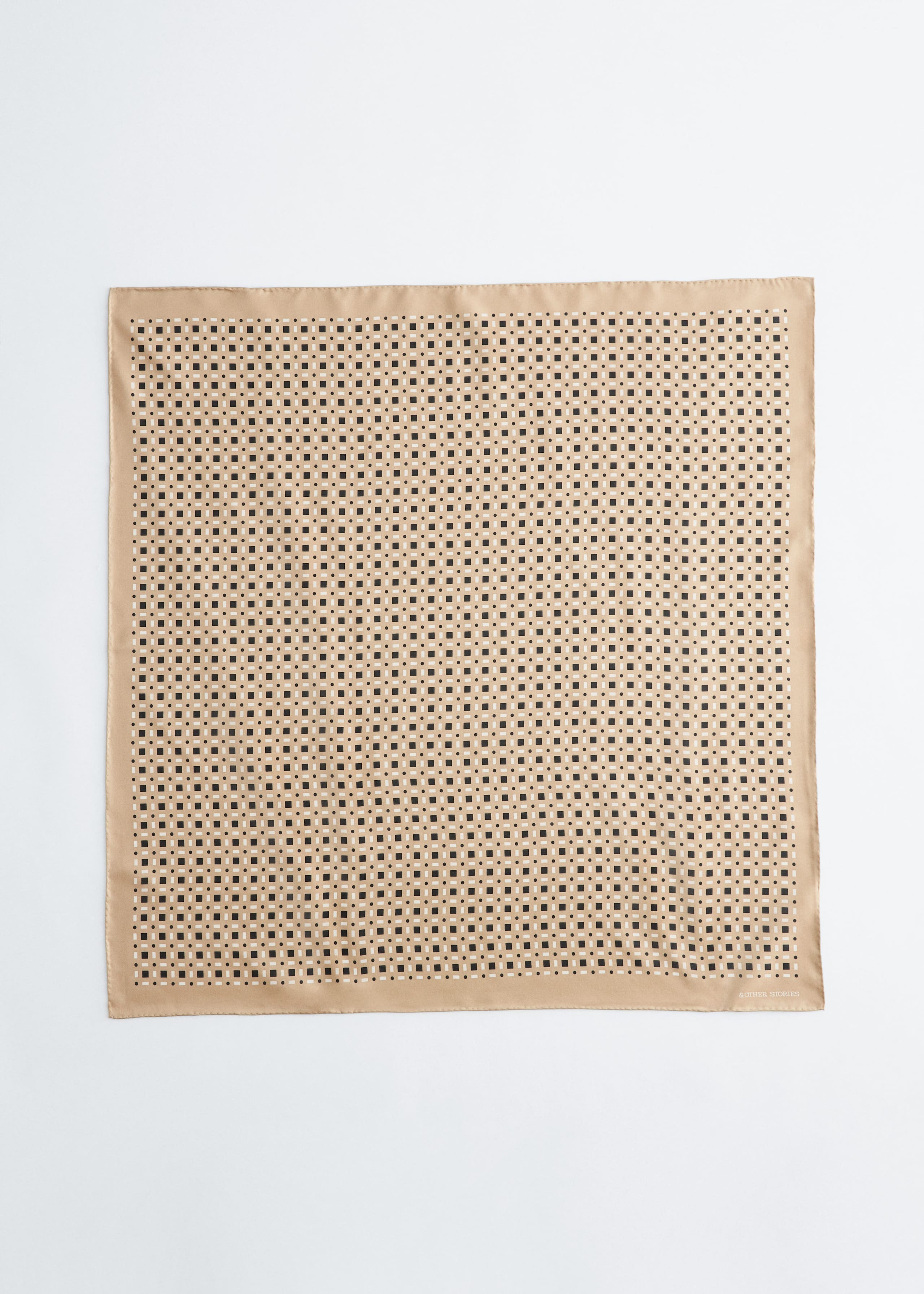 Image of Geometric Print Silk Scarf