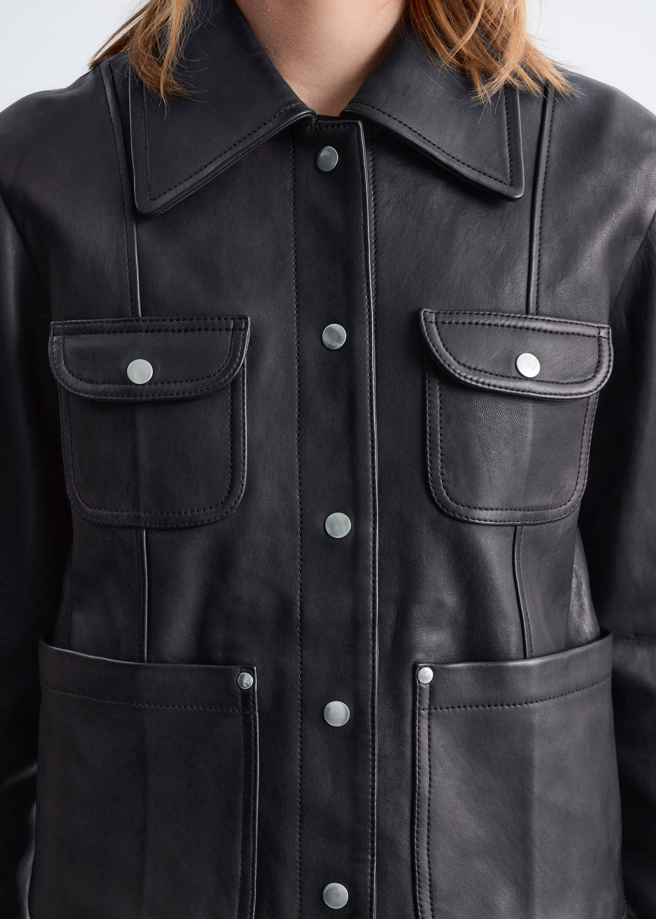 Größeres Bild ansehen: Patch-Pocket Leather Jacket - Black - Ladies | H&M DE 2