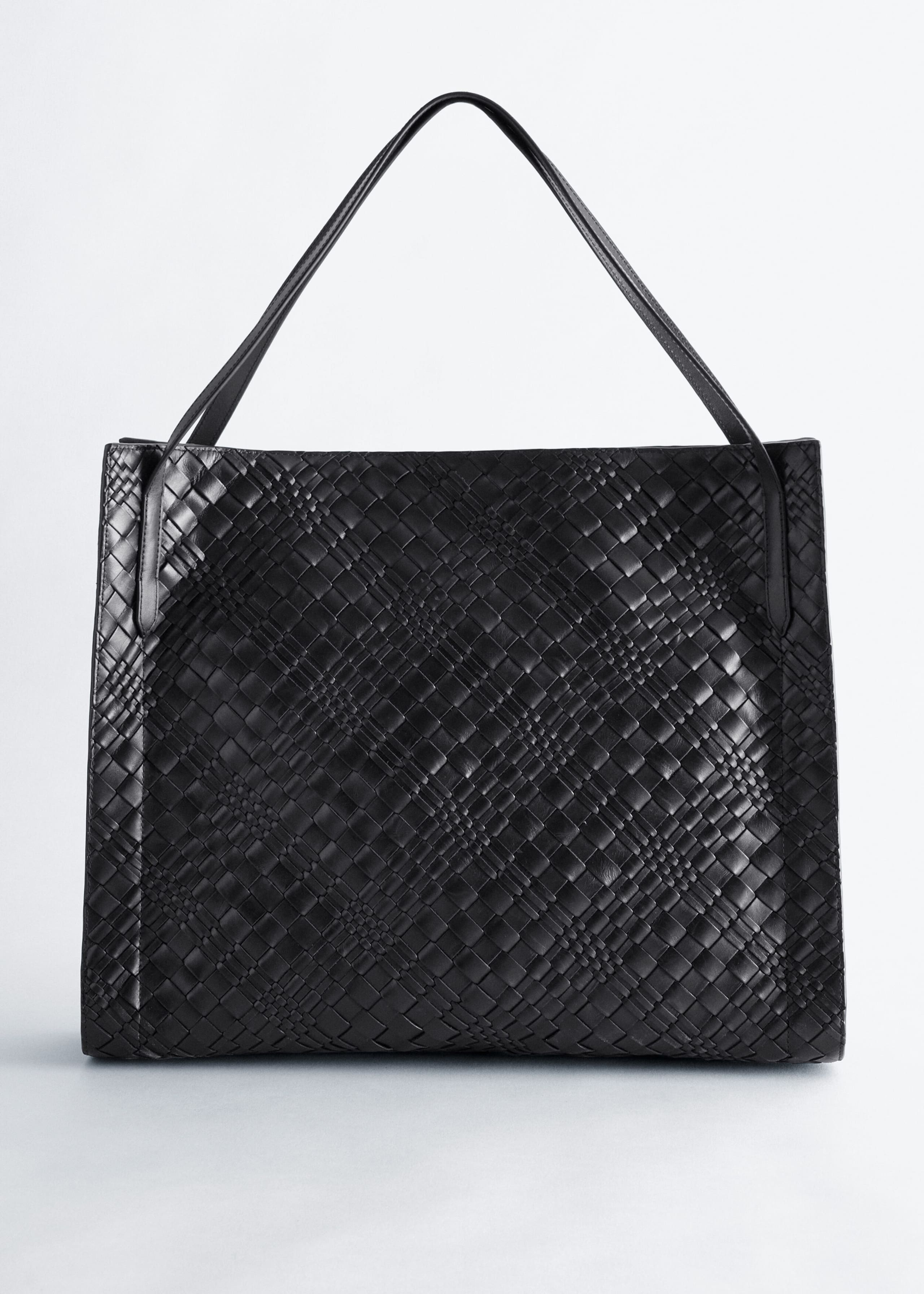 Open Braided Leather Tote