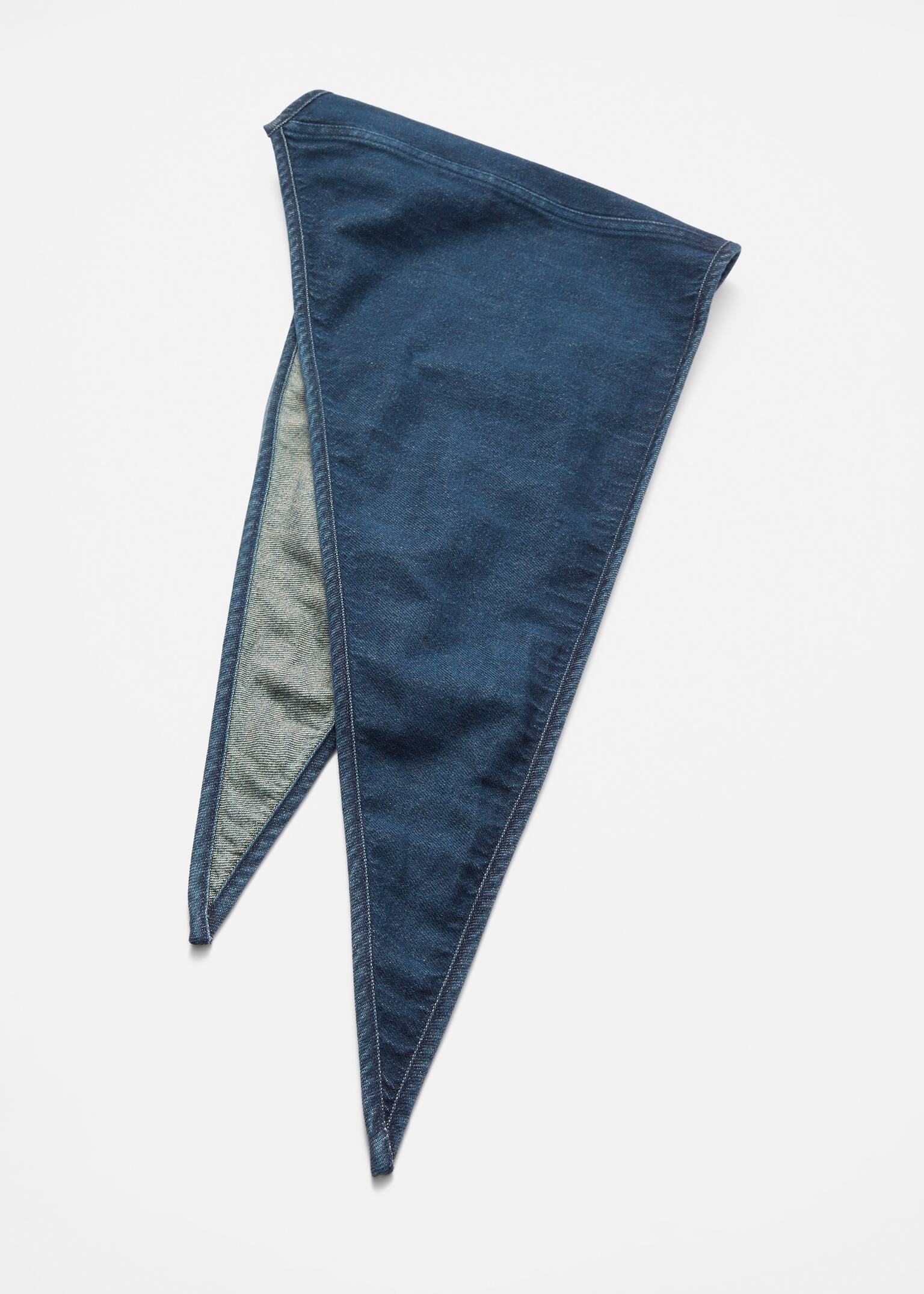 Háromszög alakú farmer sál - Indigó - 2