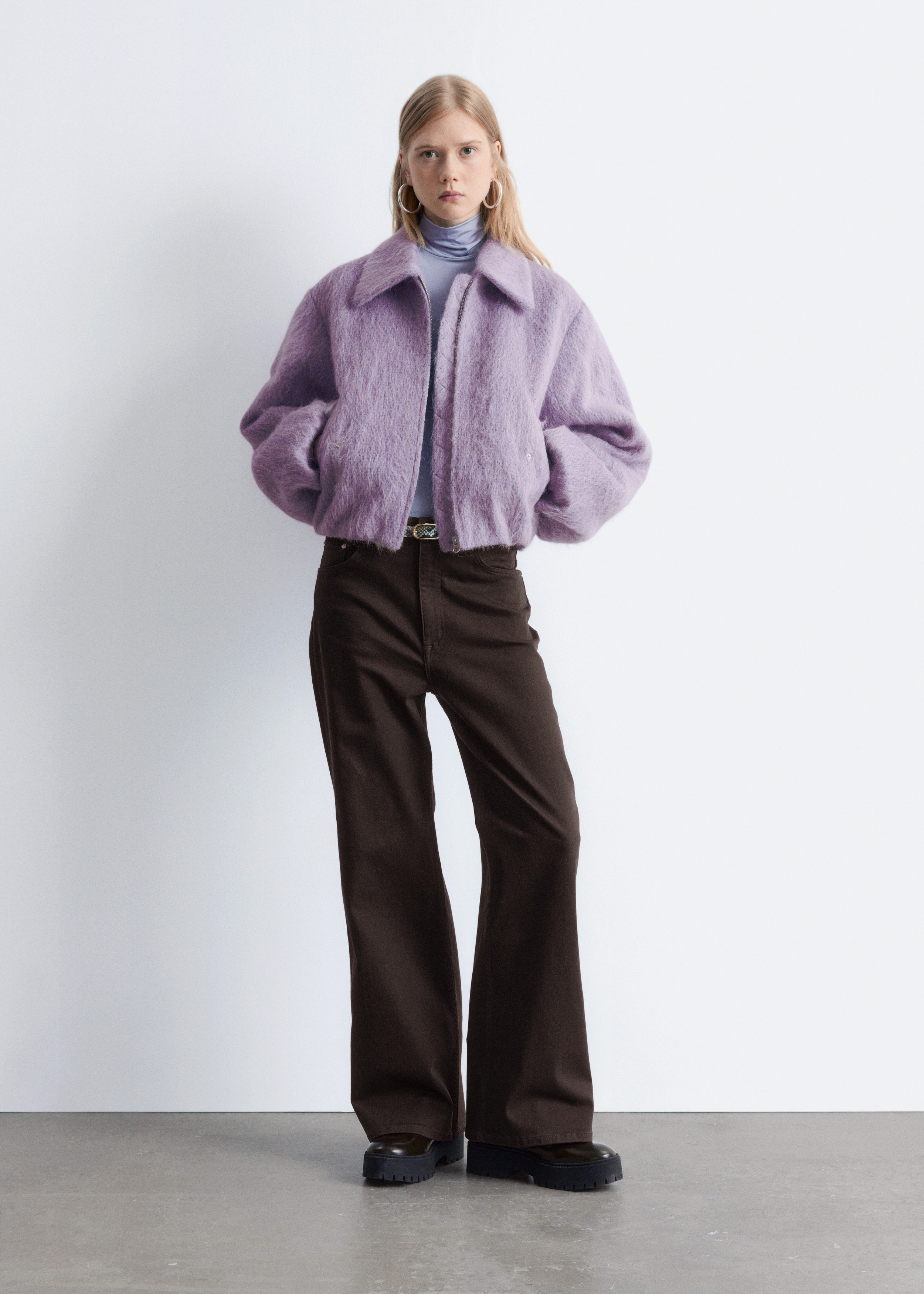 ジャケット・アウター Cropped Wool Bomber Jacket Dimaro Wool Cropped Bomber Jacket - Black – The Frankie Shop Europe