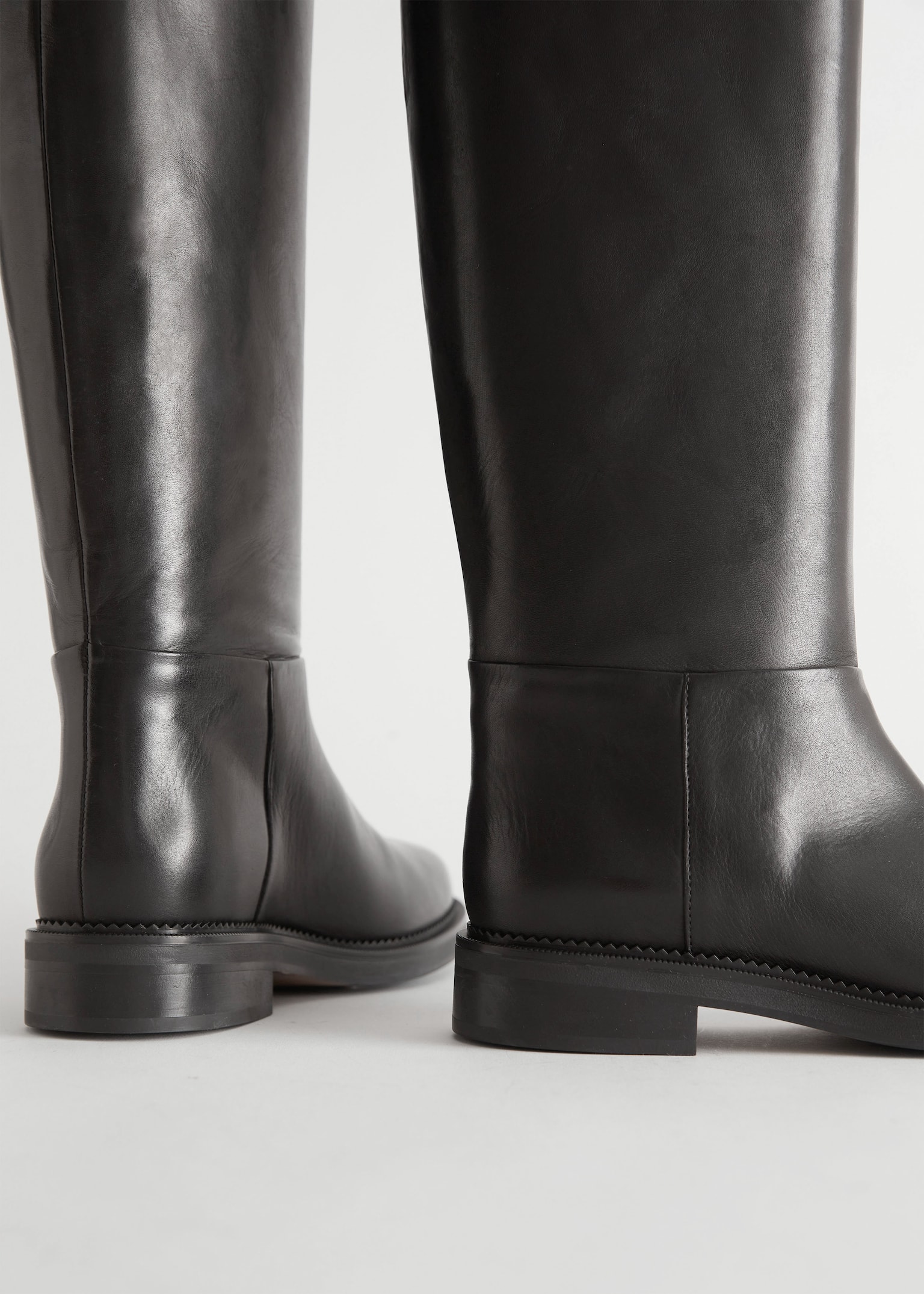 Leather Riding Boots - Svart - 5