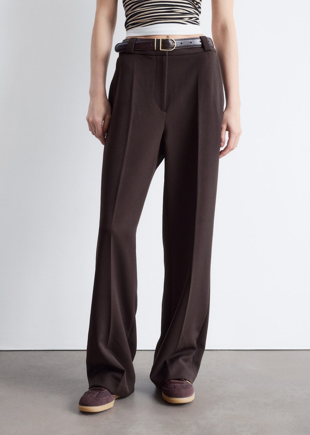 Image of Wide Press-Crease Trousers