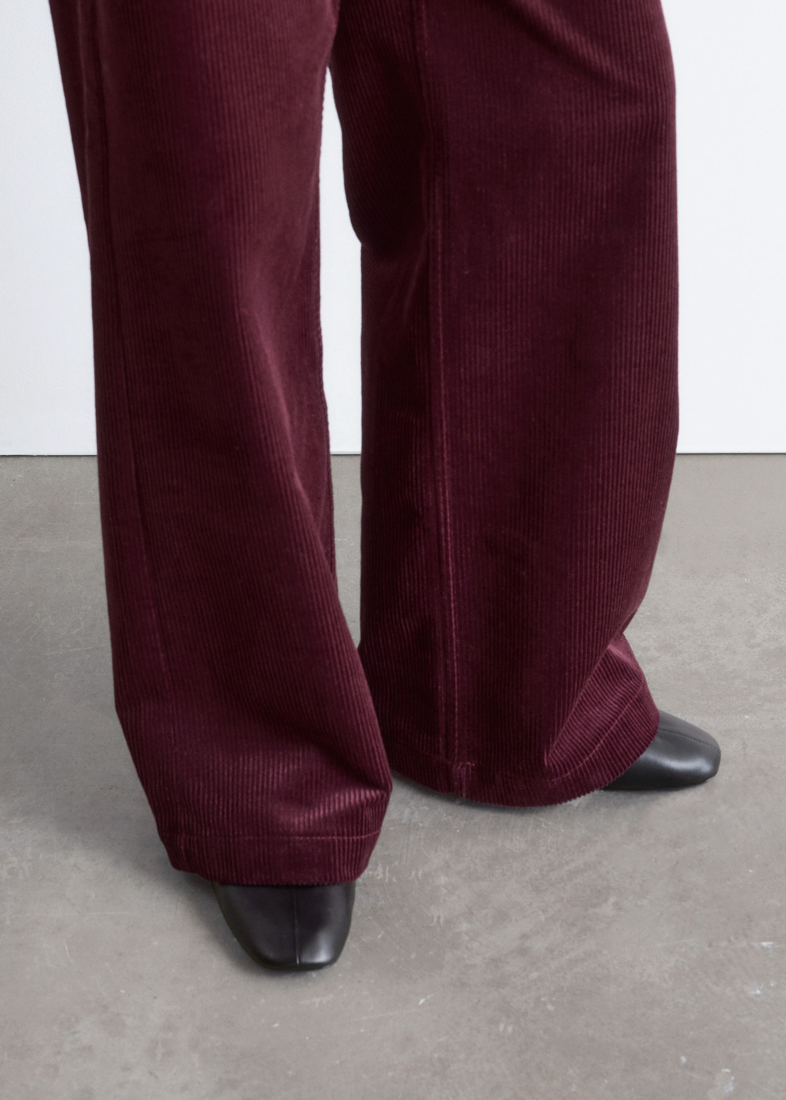 Image of Wide-Leg Corduroy Trousers