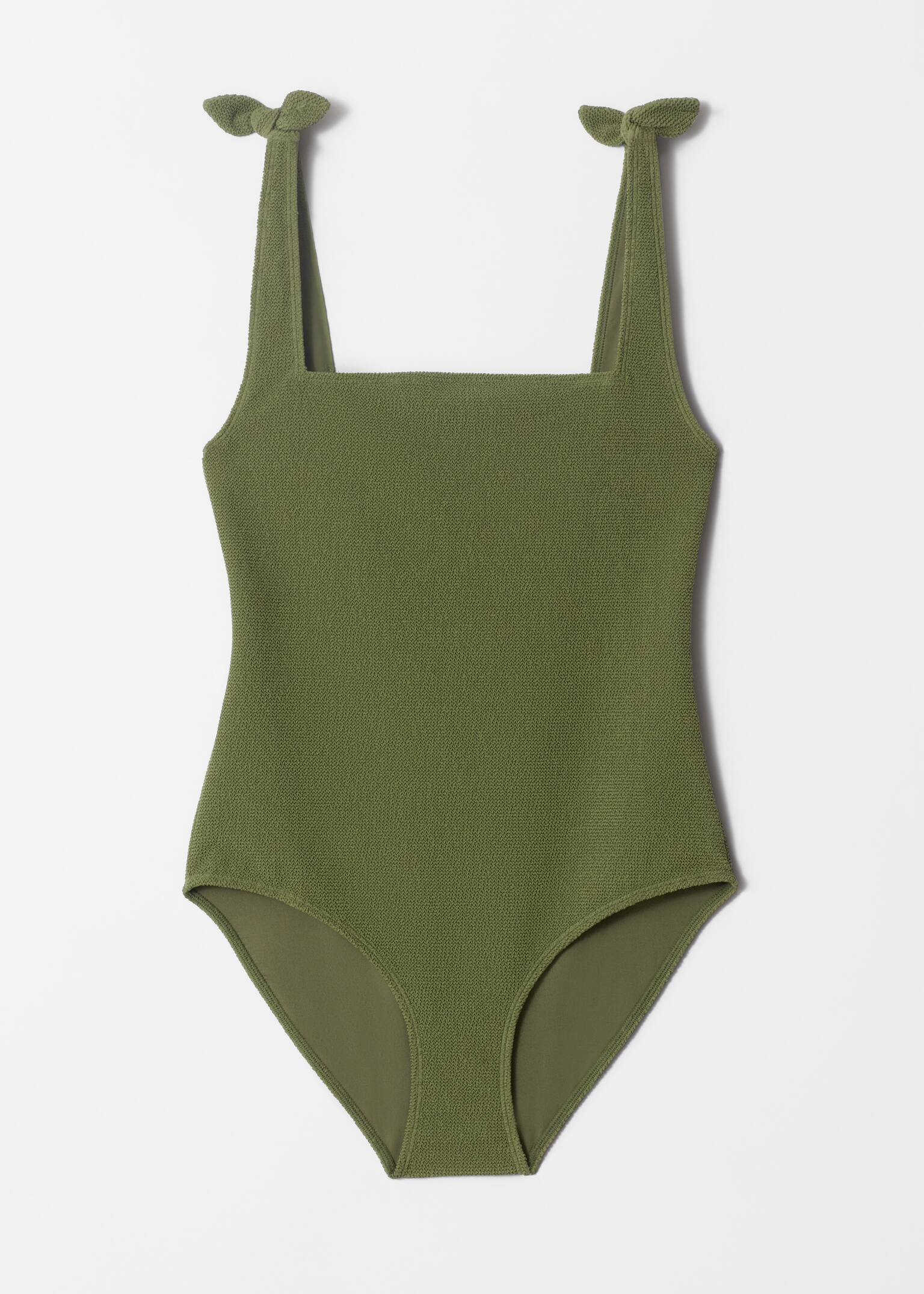Costume da bagno in tessuto lavorato con lacci - Verde kaki/Rosa/Arancione/Blu cielo/Marrone