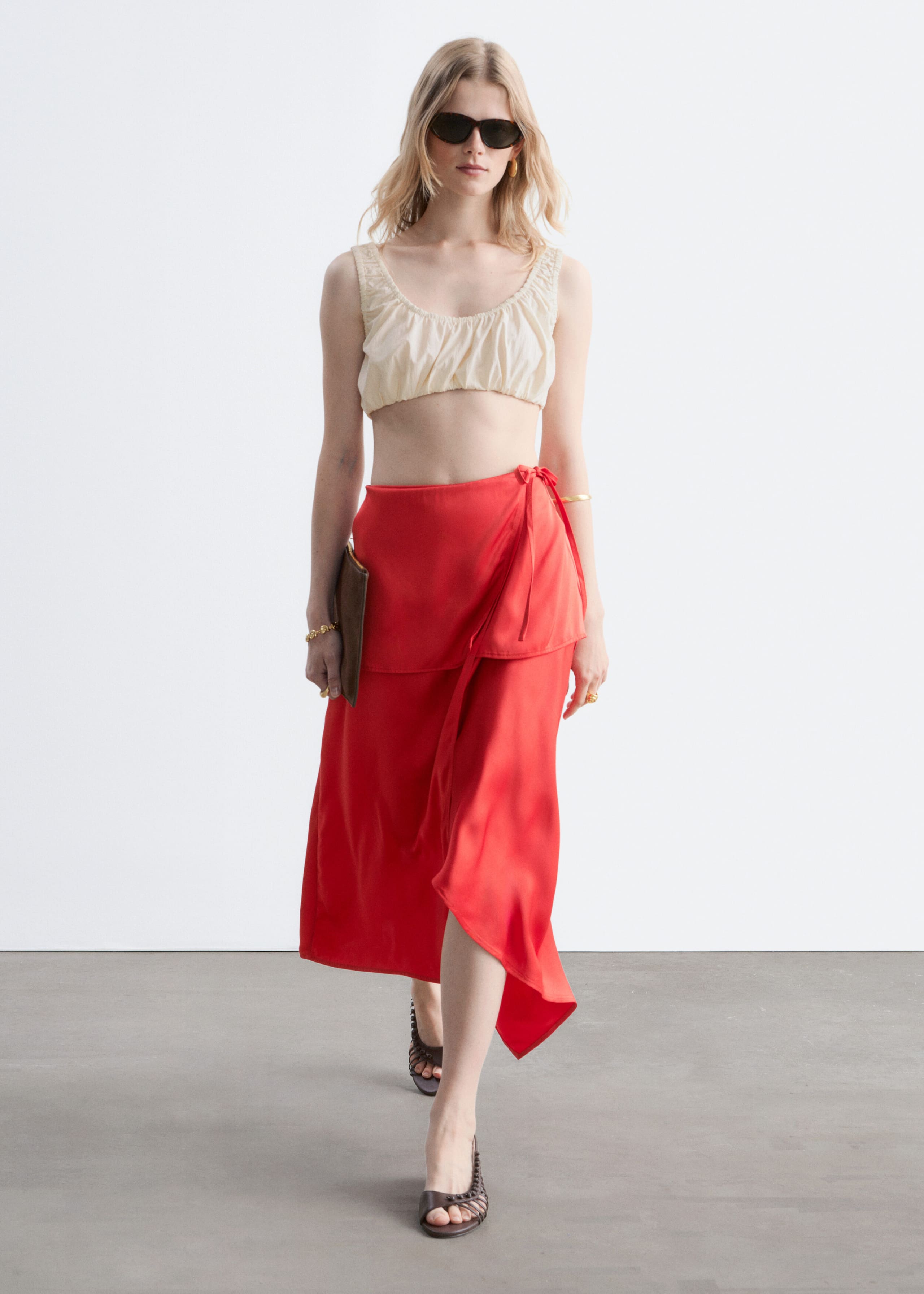 Wickelrock im Lagen-Look - Rot - Lookbook