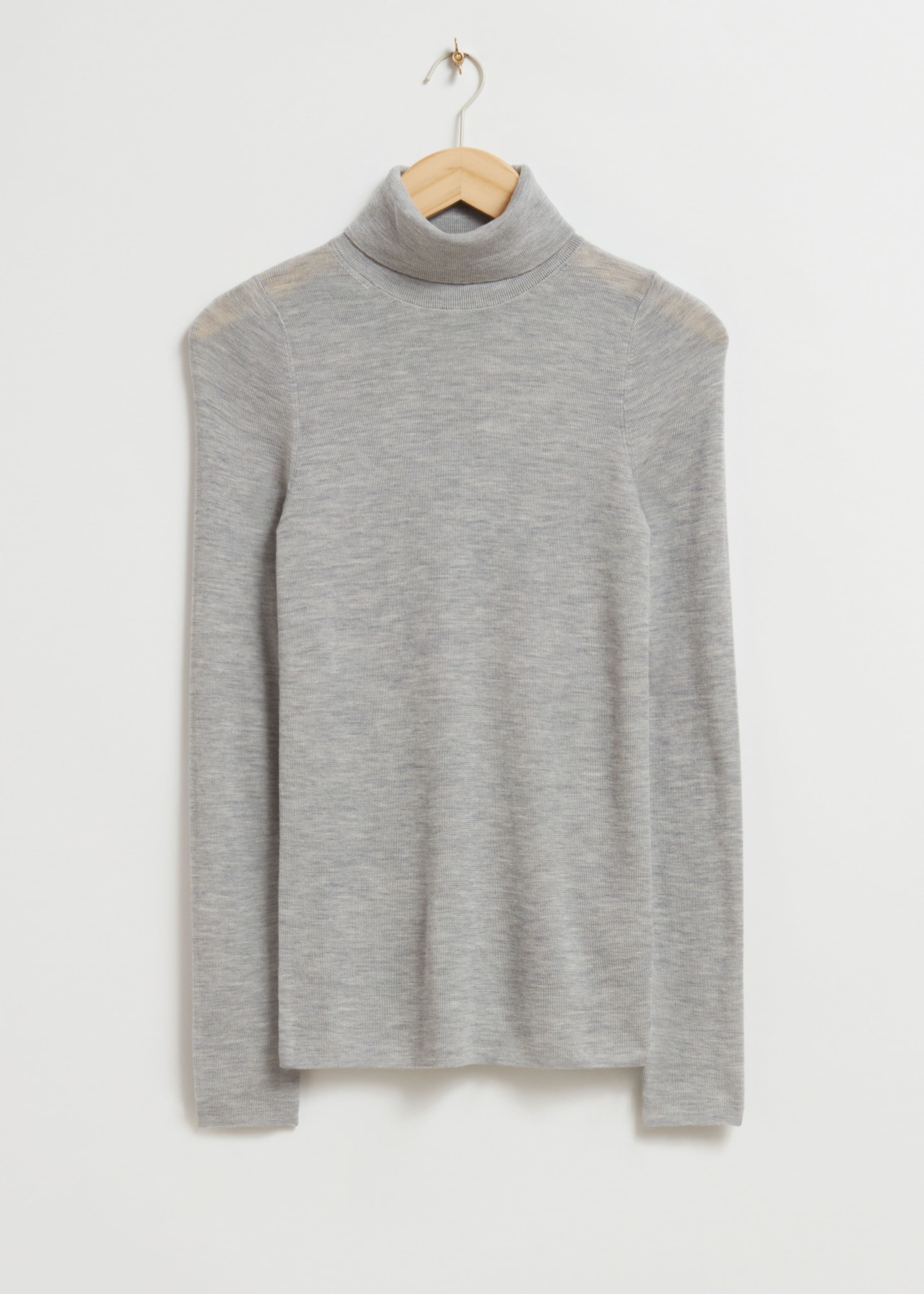 Jersey de lana merino con cuello alto - Rojo - Bodegón