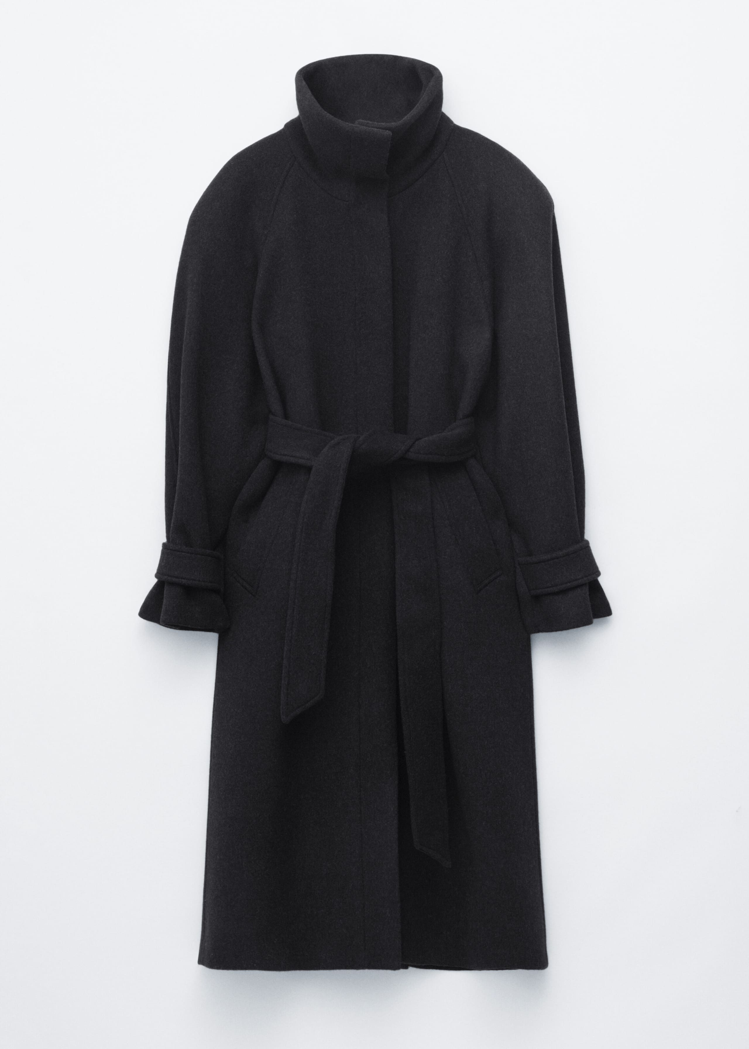 Belted Wool Coat - Black - Still Life