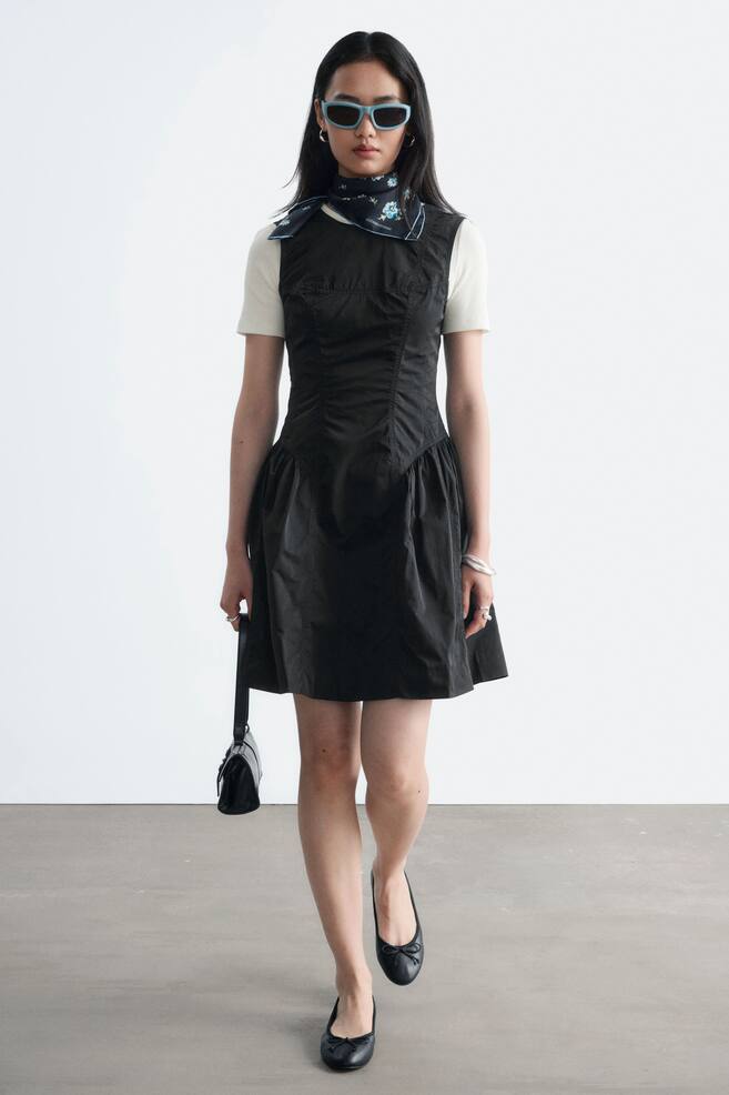 Peplum Mini Dress - Black - 1