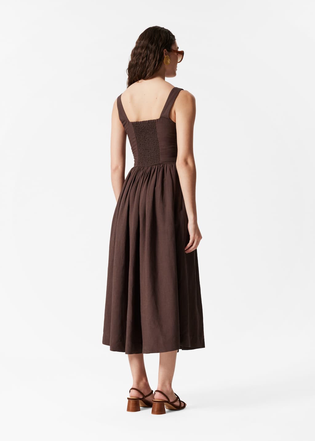 Robe midi évasée - Blanc - Lookbook