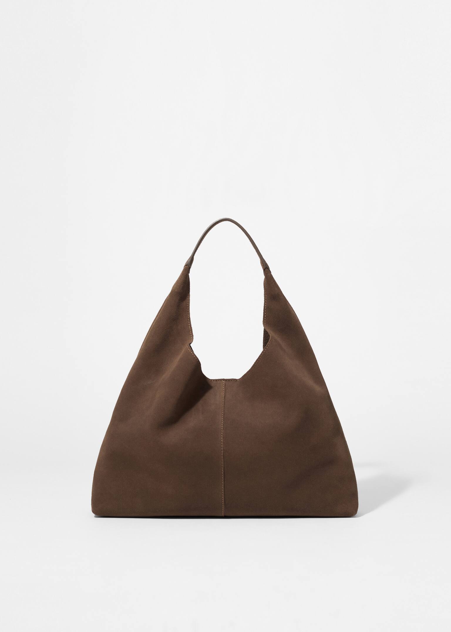 Sac cabas classique en daim - Marron Clair/Rouille - 2
