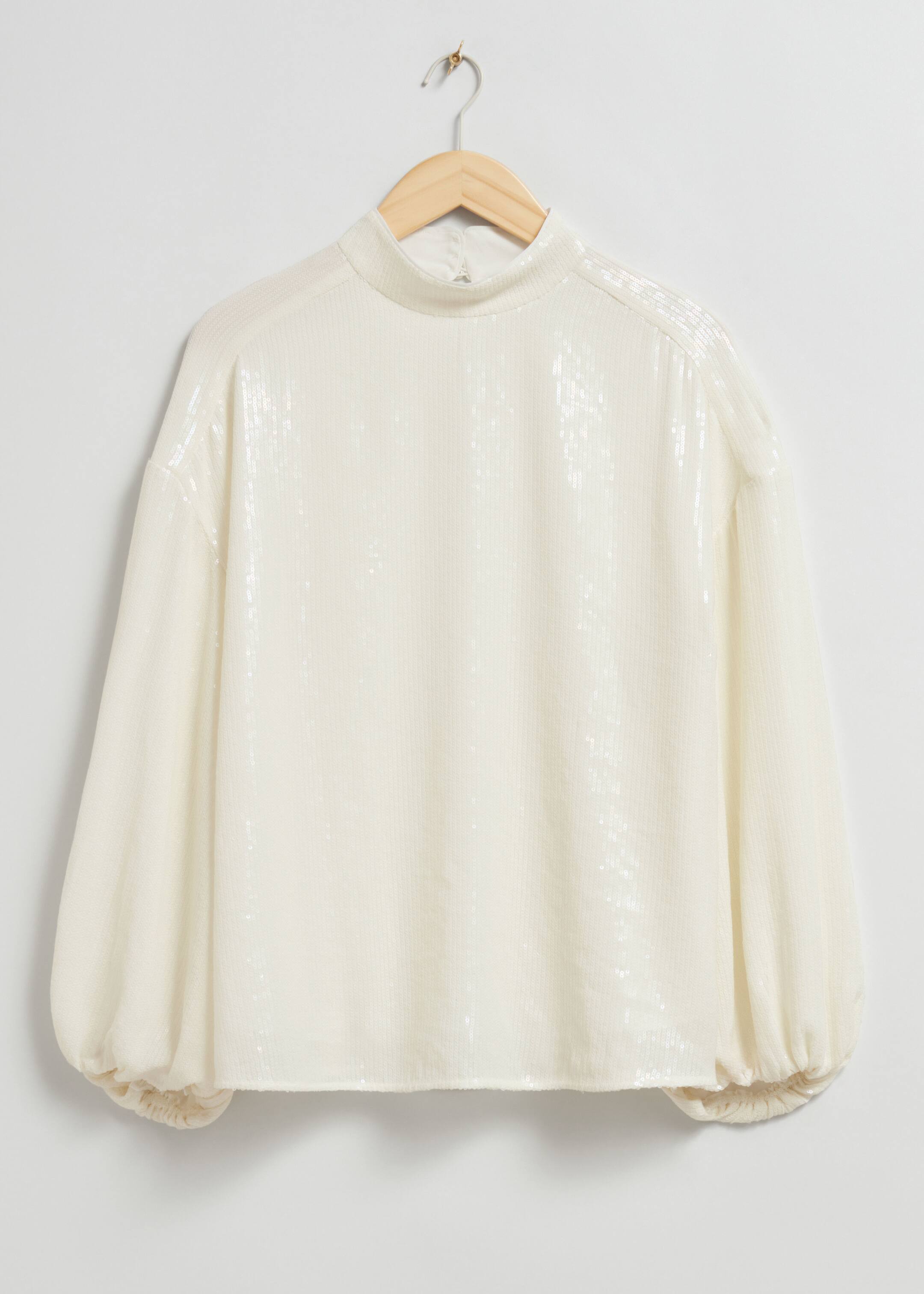 View larger image: Relaxed Sequin Top - Cream - Ladies | H&M GB 1