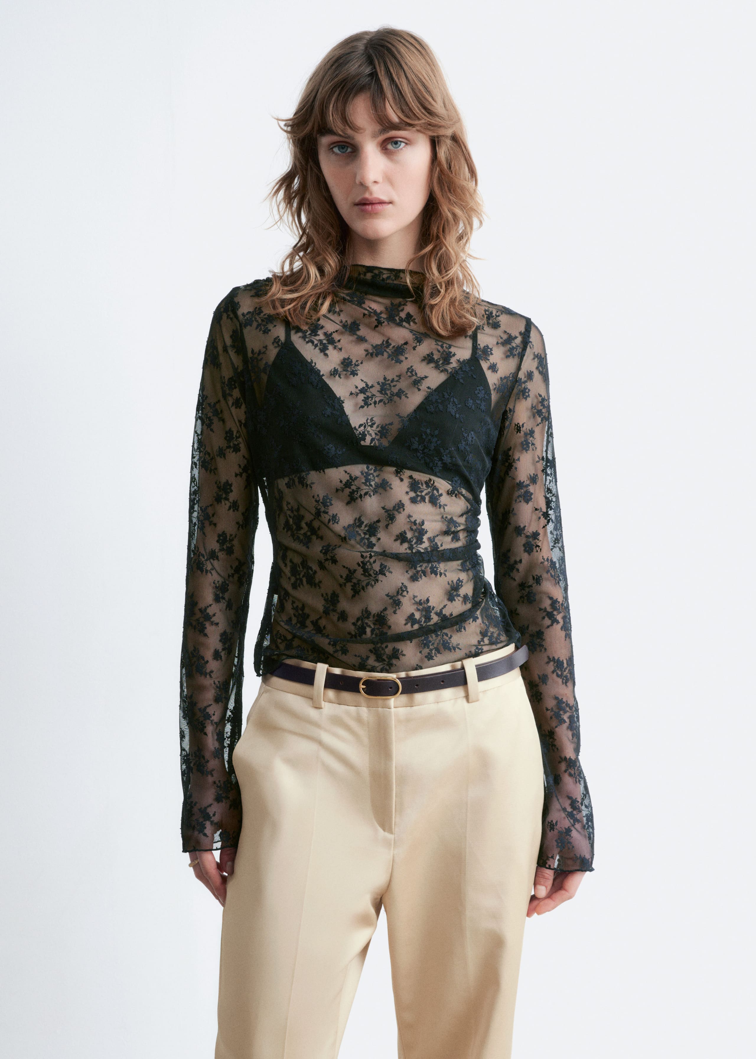 Image of Long-Sleeve Lace Top