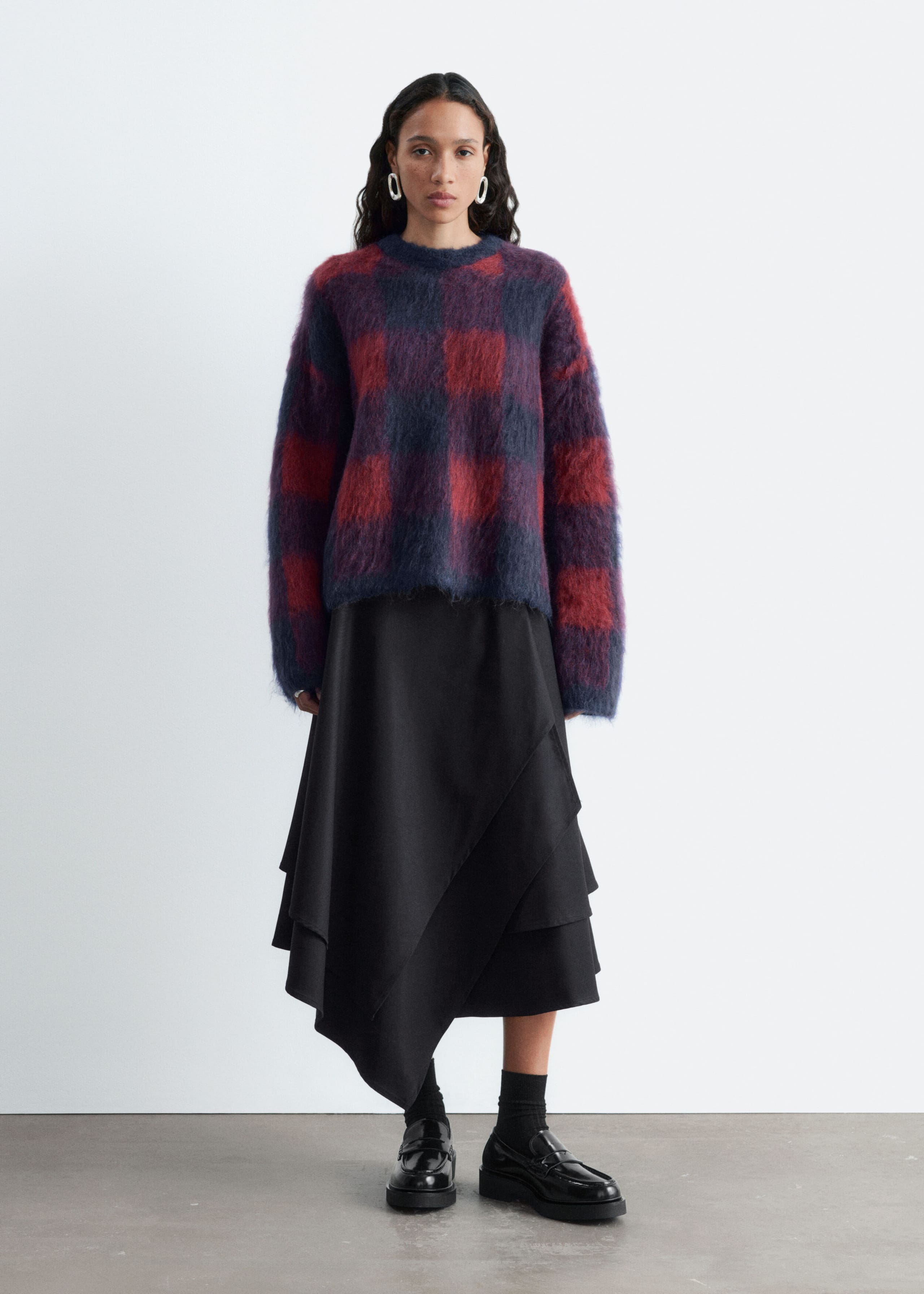 Leren loafers met dikke zool - Zwart - Stilleven