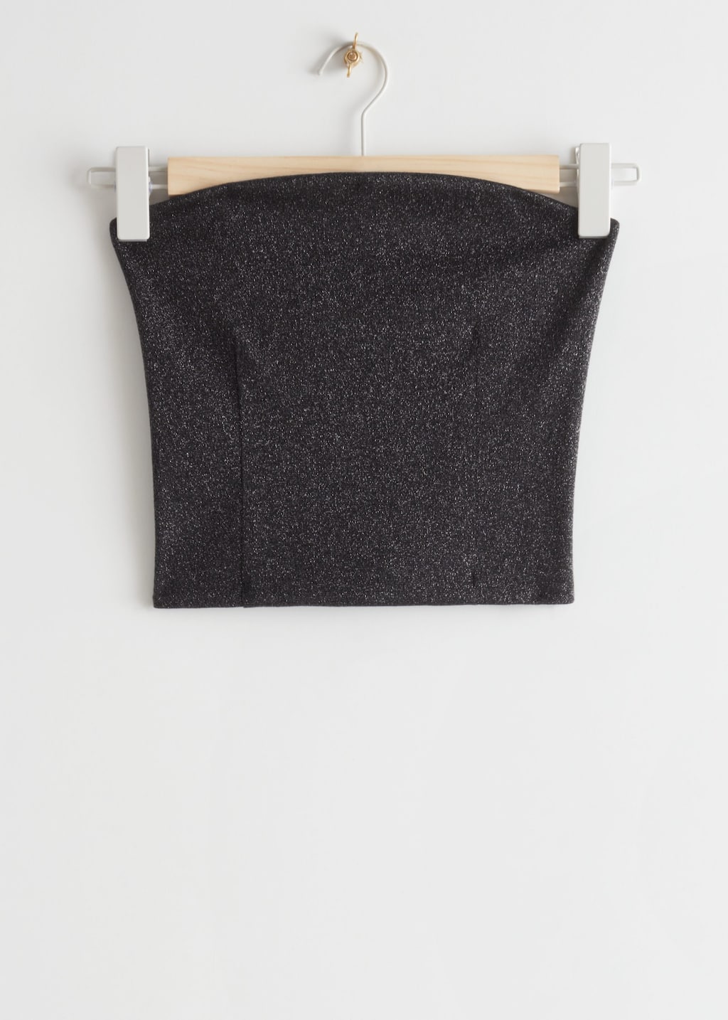 CroppedFittedTubeTop - Black Glitter - Bodegón