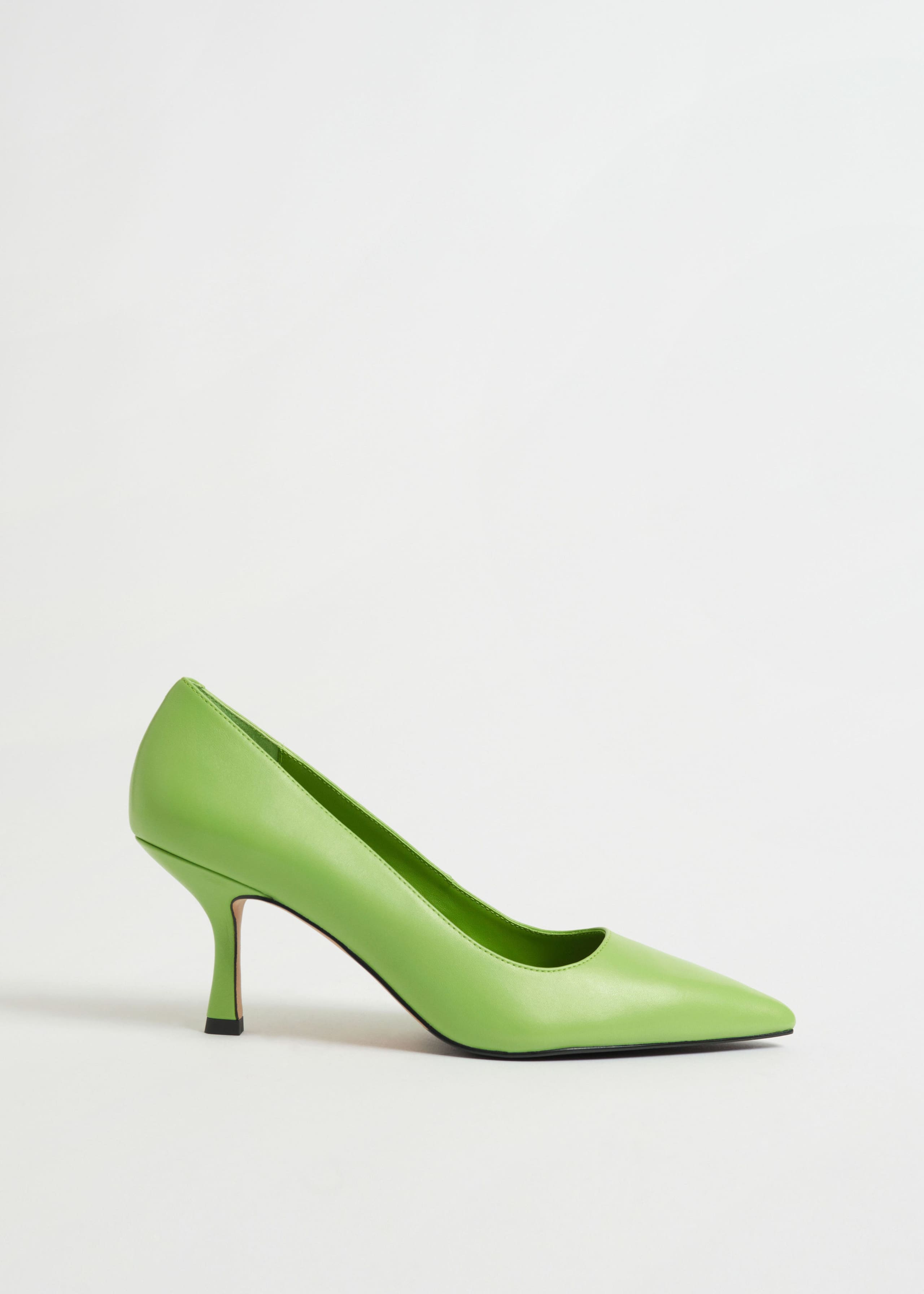 Classic Pointed Leather Pumps - Apple green - Natura morta