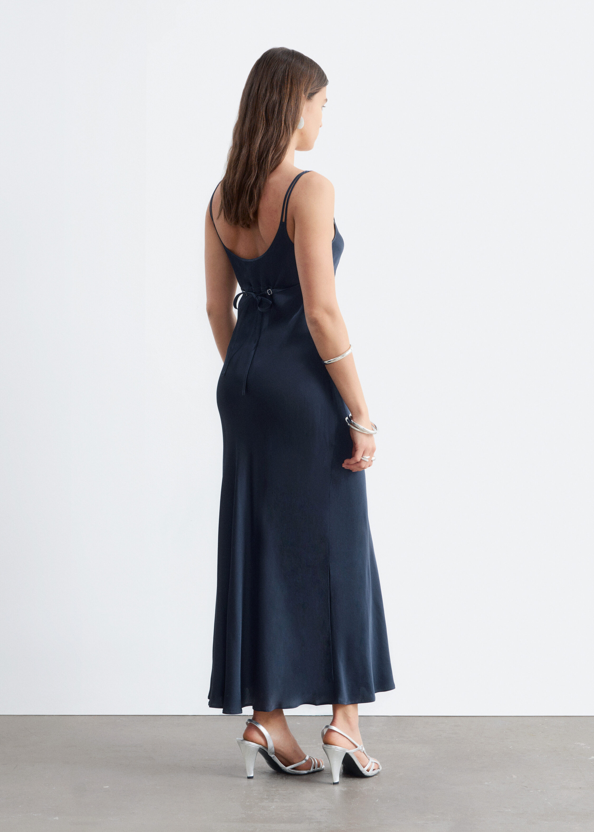 Double-Strap Slip Dress - Dark Blue - Midi dresses | & Other