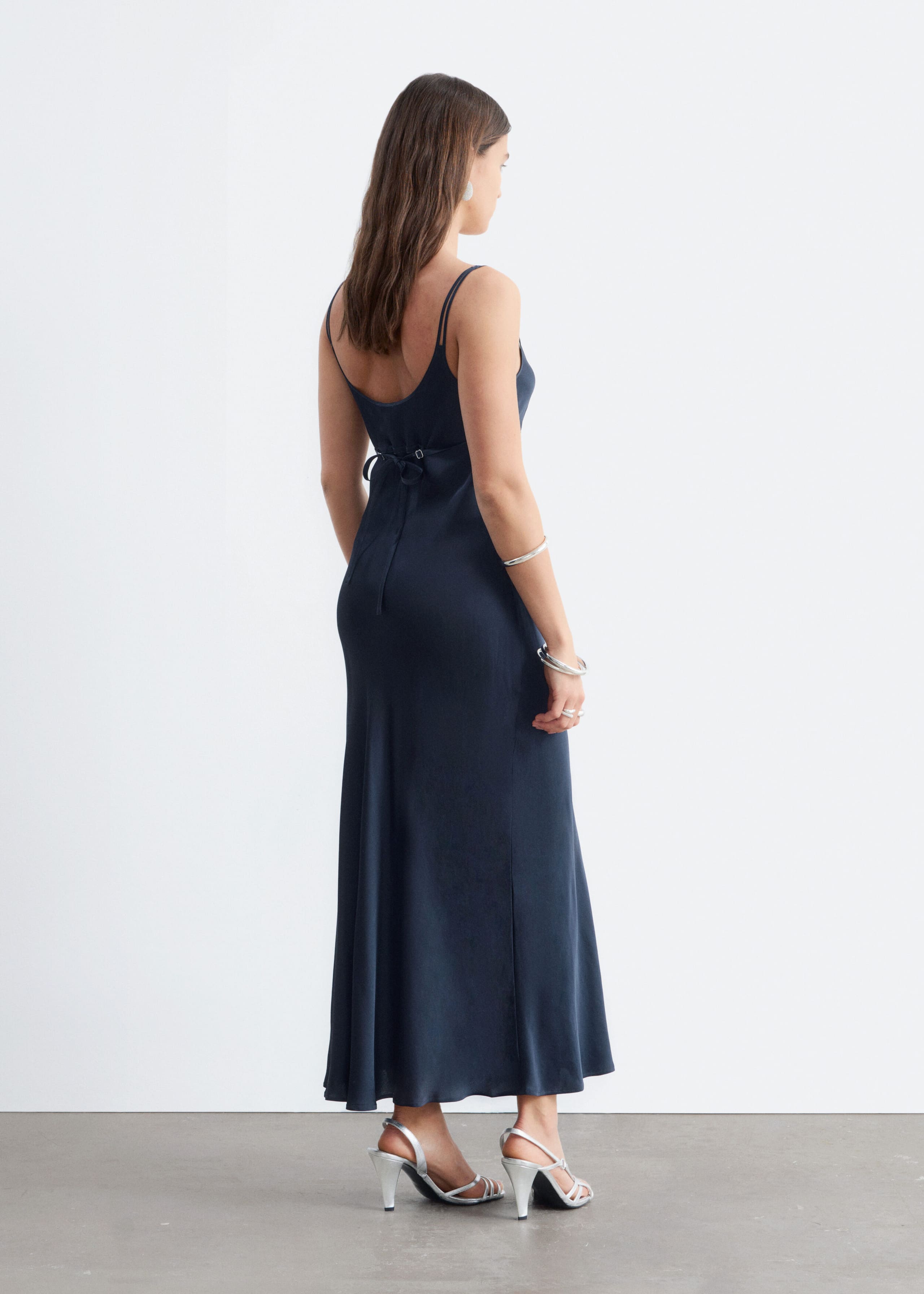Double-Strap Midi Slip Dress - Dark Blue - Still Life