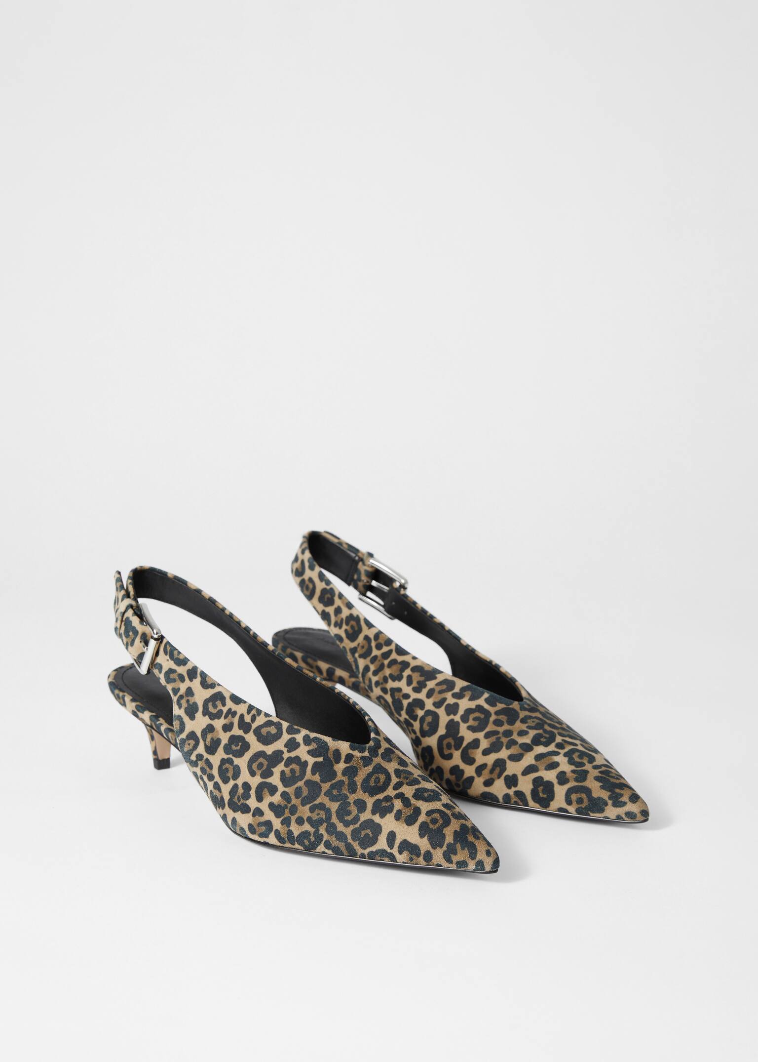 Slingback-Pumps aus Leder - Veloursleder/Leopardenmuster/Beigefarbenes Veloursleder - 6