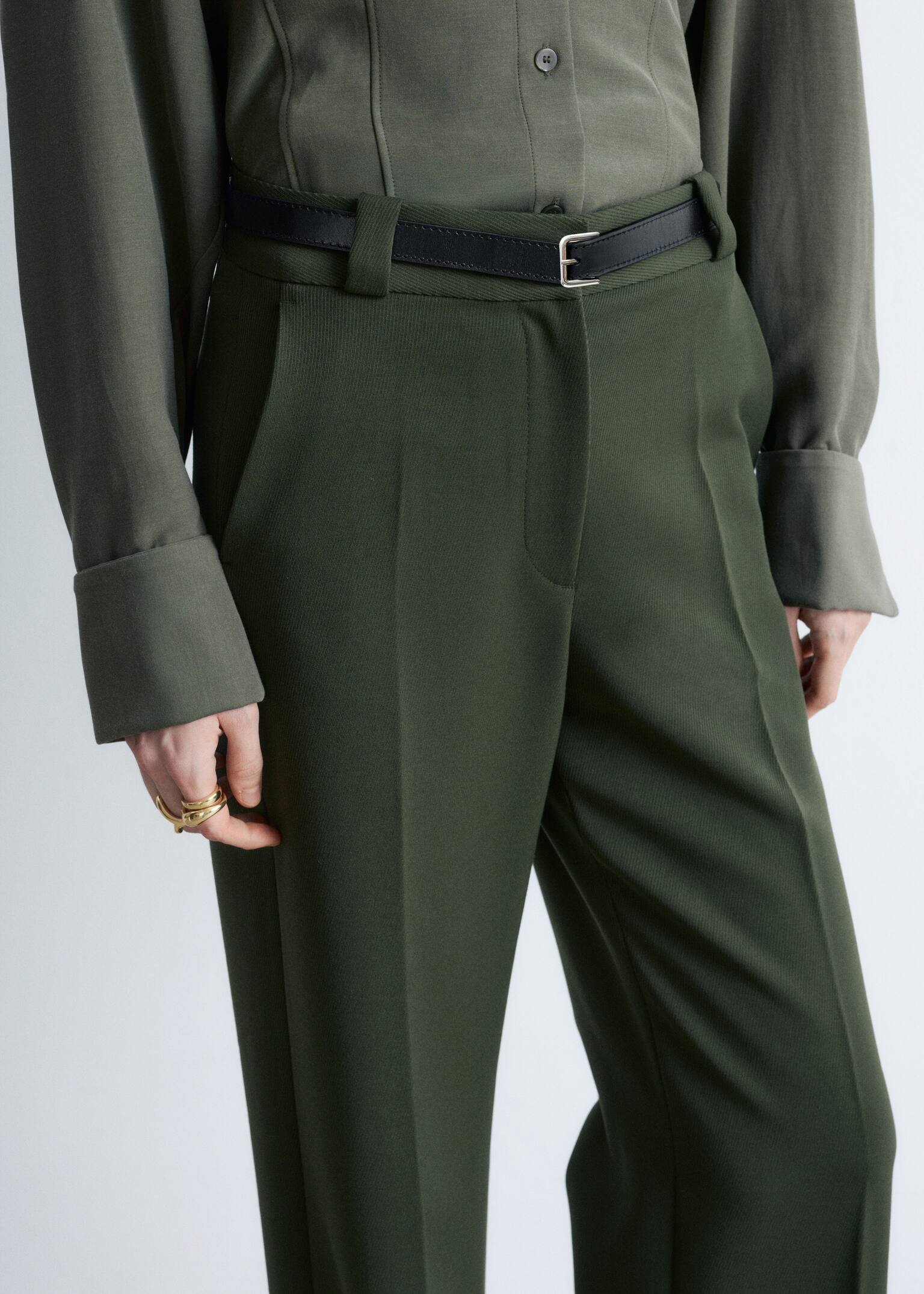 Press-Crease Trousers - Verde-escuro/Preto/Azul marinho/Castanho escuro/Creme/Vermelho escuro - 7