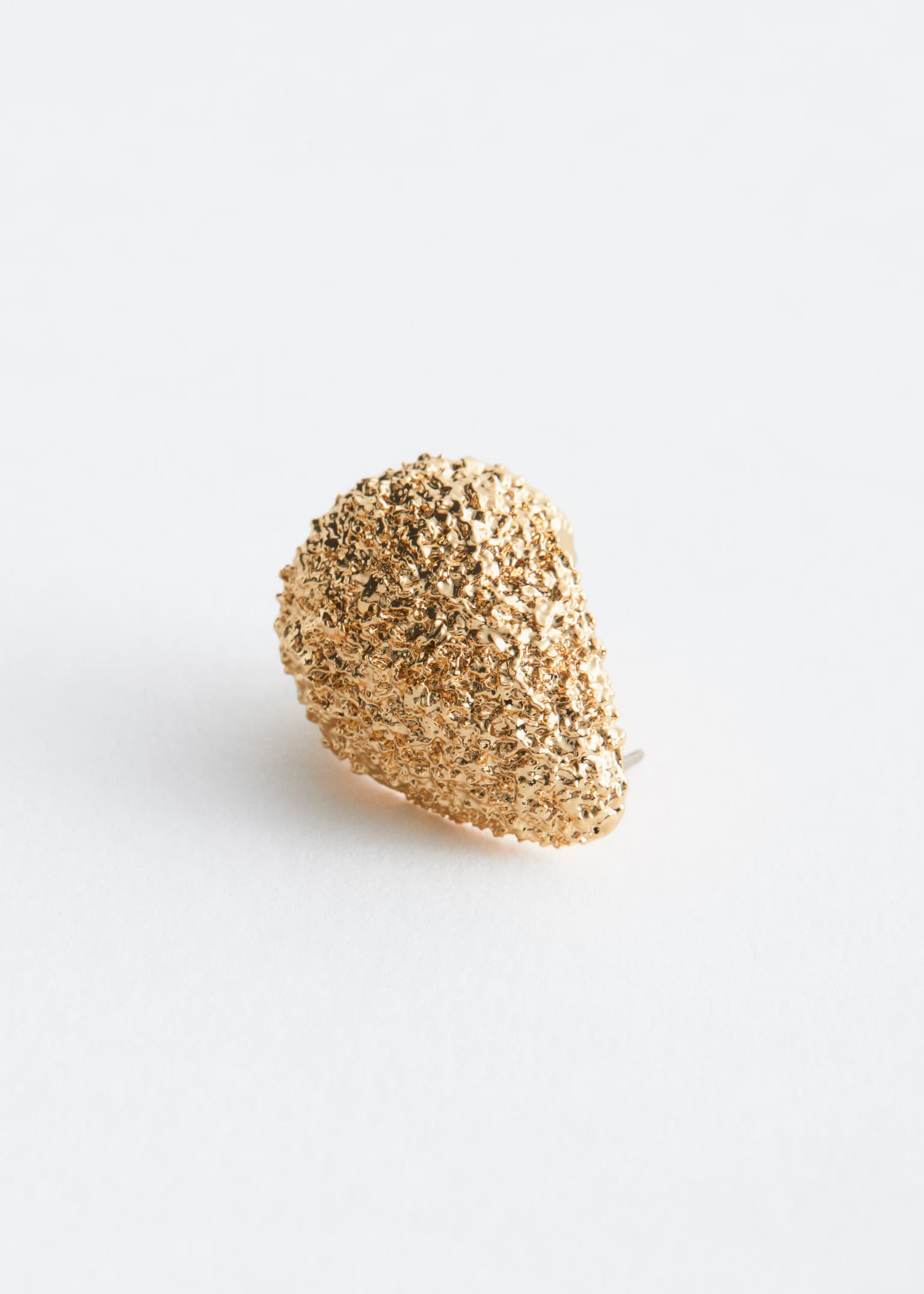 Strukturierte Ohrringe in gewölbter Form - Gold - 3