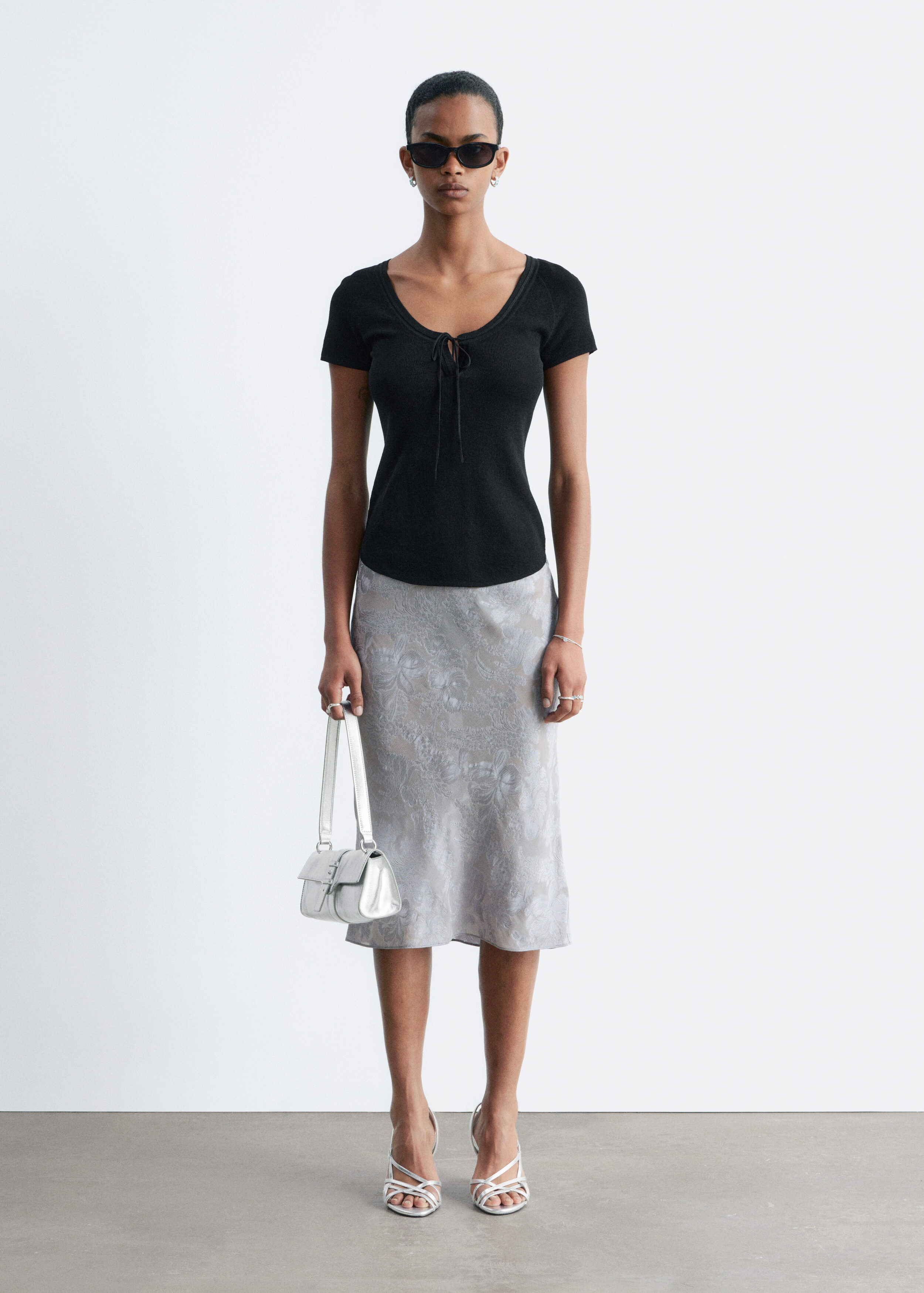 Tie-Front Top - Black - T-shirts - & Other Stories US