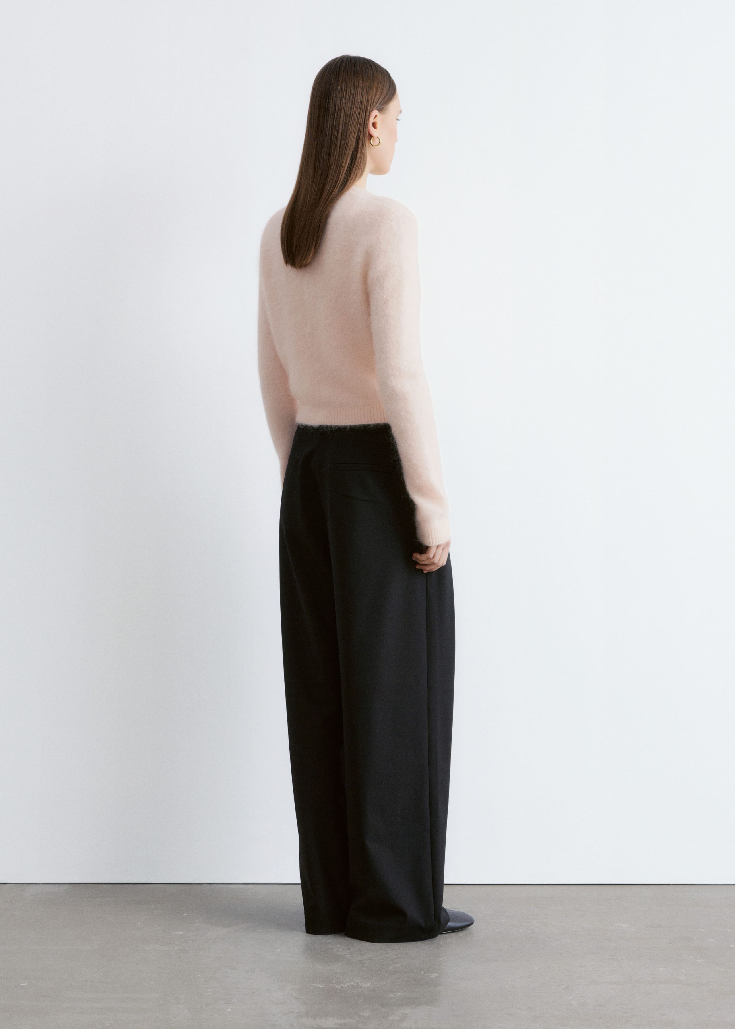 Cardigan in misto mohair spazzolato - Pesca - Lookbook