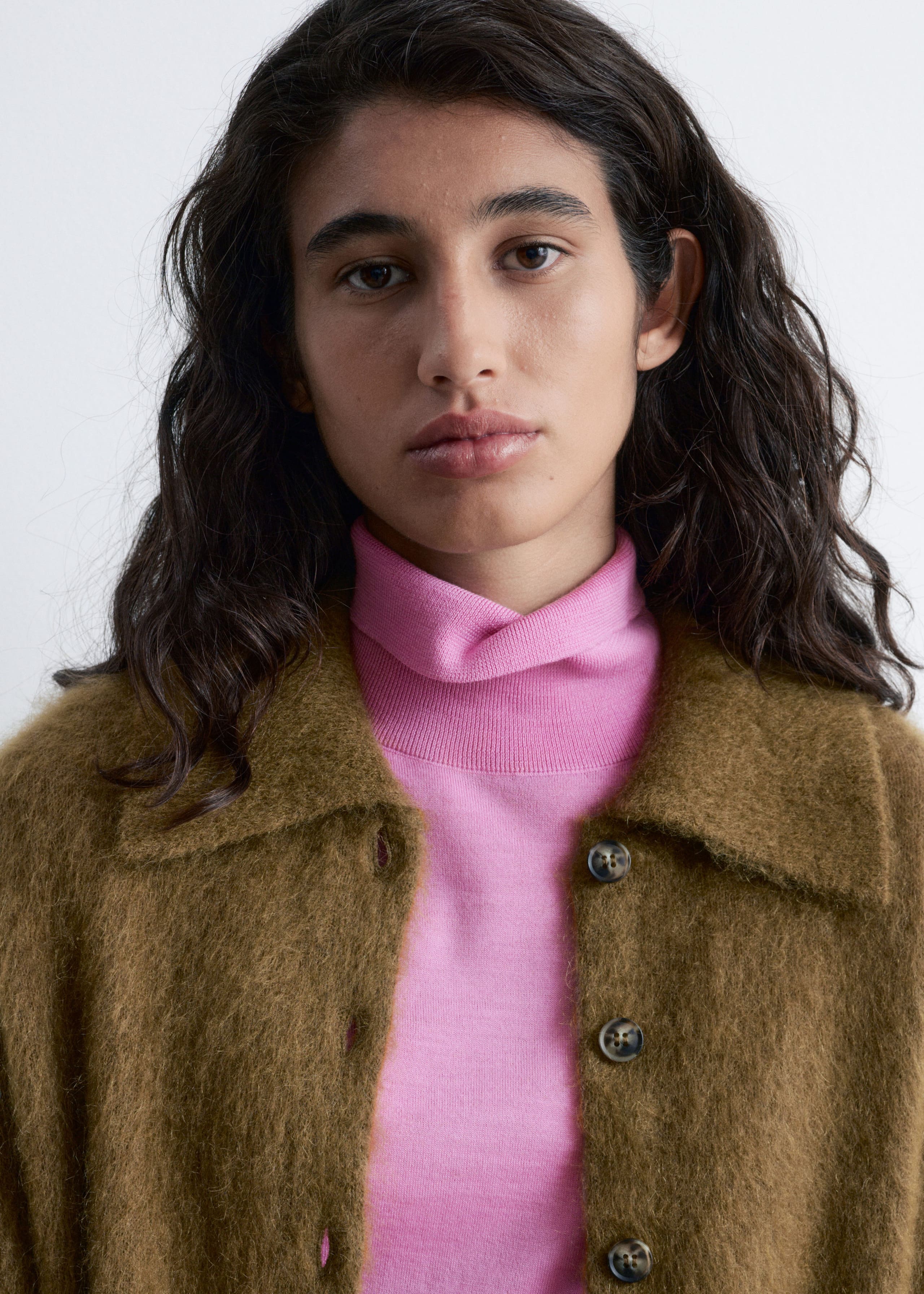 Image of Oversized-Strickjacke mit gebürsteter Textur