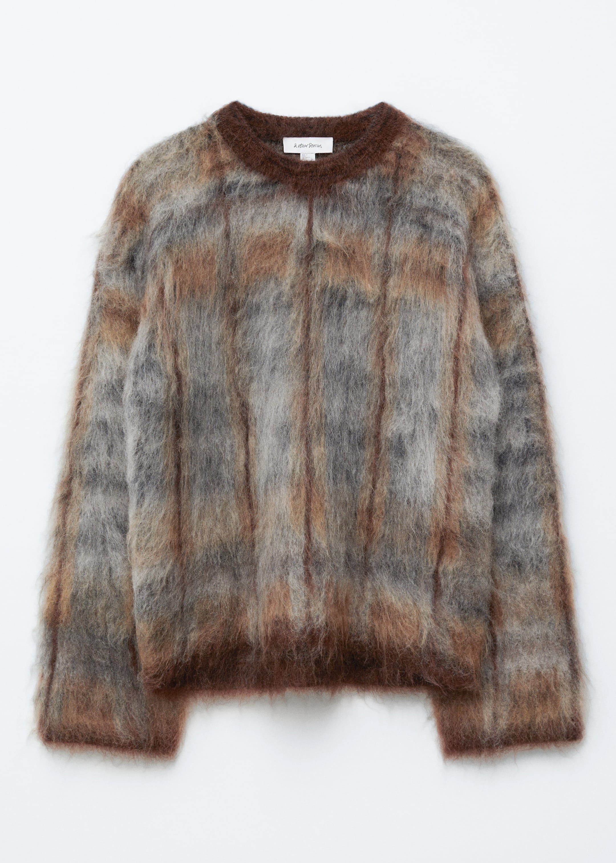 Größeres Bild anzeigen: Pullover aus Mohair-Mix - Grau meliert/Braun - Ladies | H&M AT 6