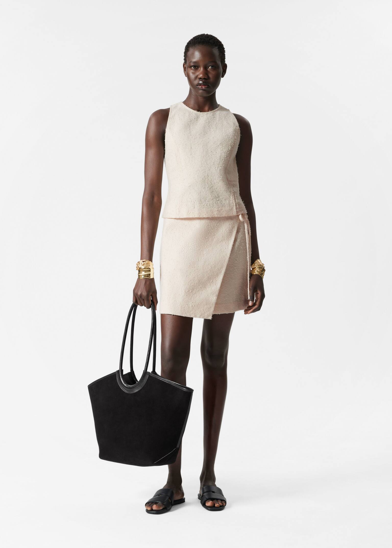 Top Fără Mâneci Texturat - Alb - 5