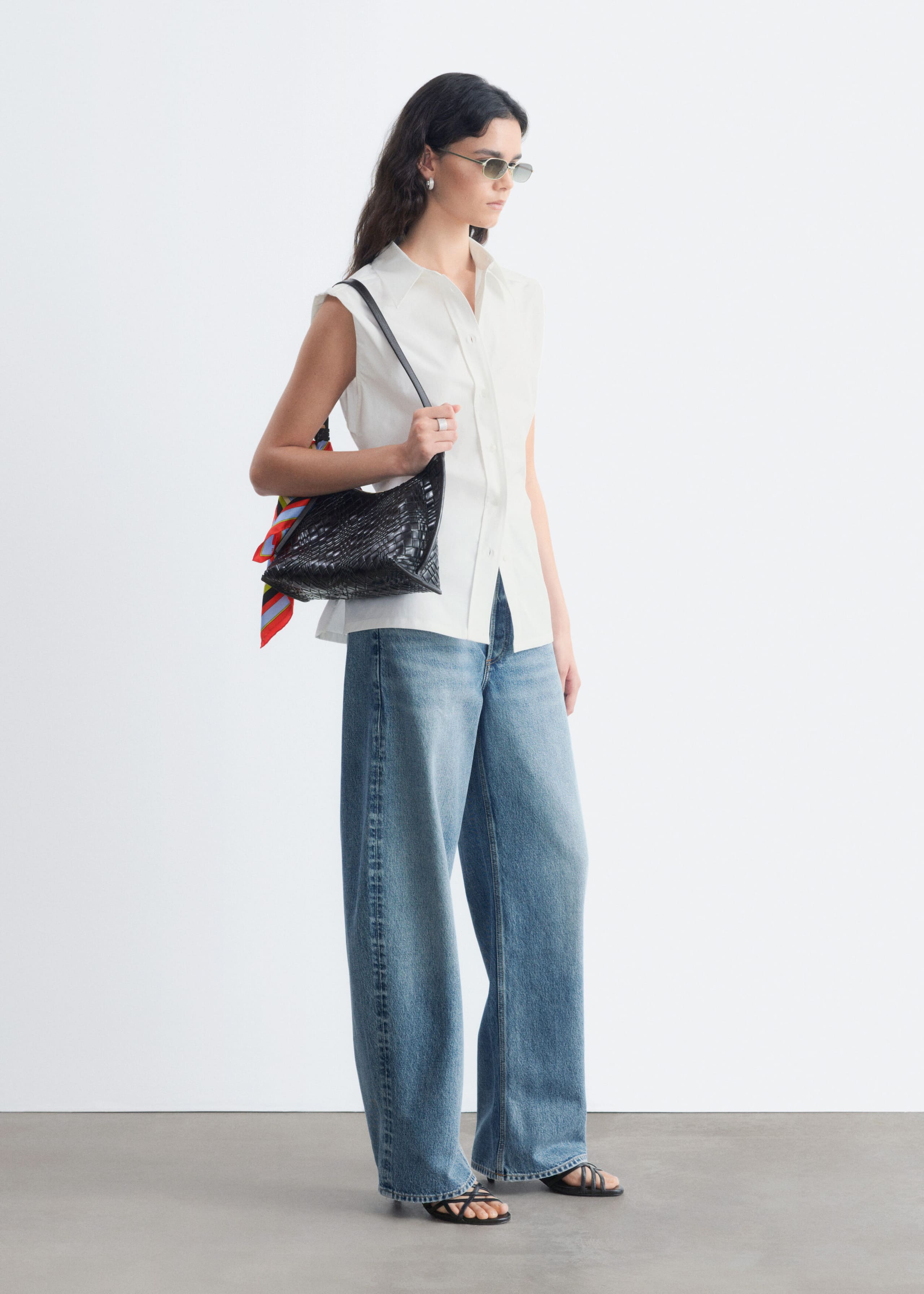 Pima Cotton Sleeveless Shirt - White - Still Life