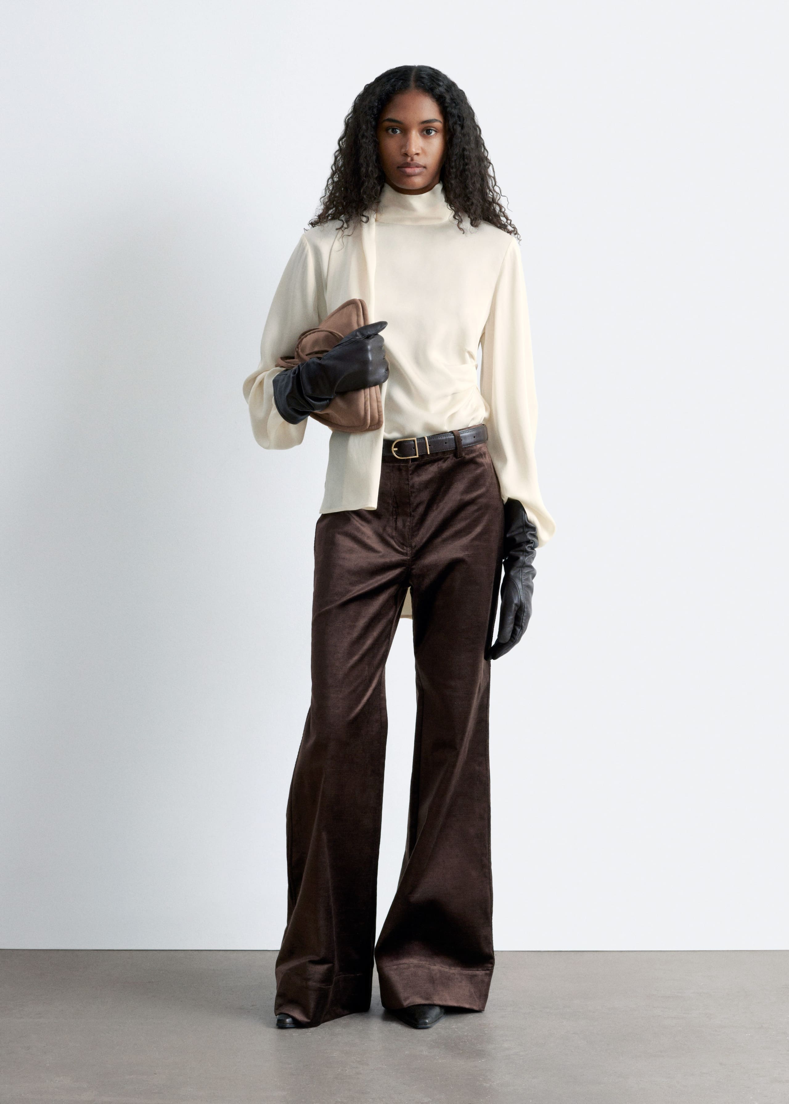 Image of Flared Velvet Trousers