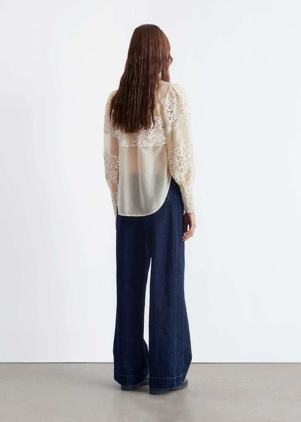Image of Lace-Embroidery Blouse
