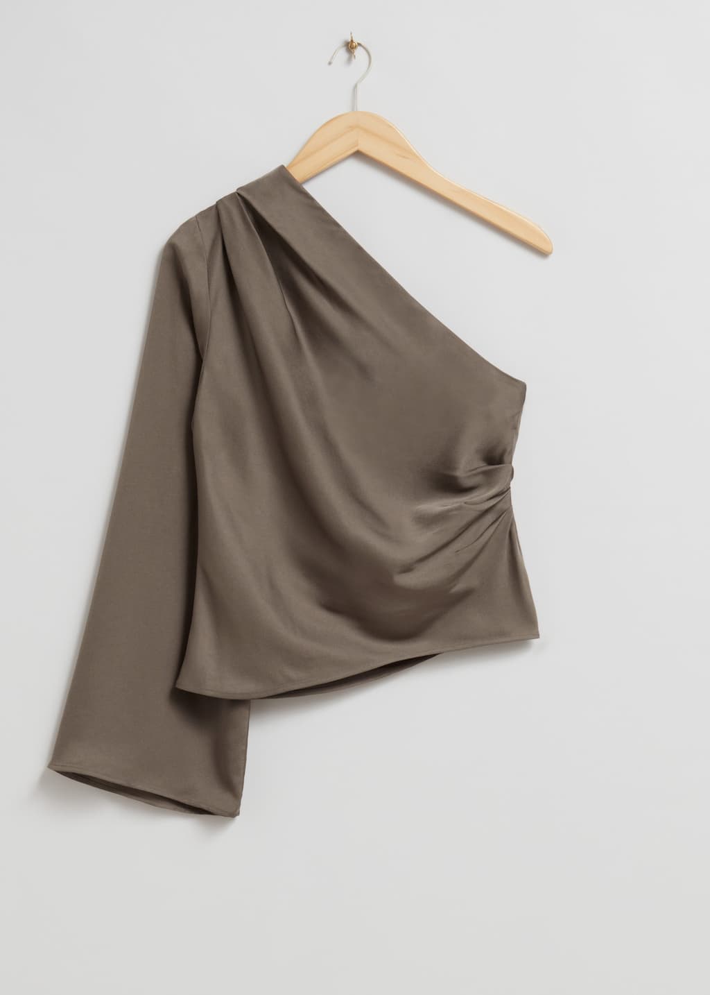One-Shoulder Satin Top