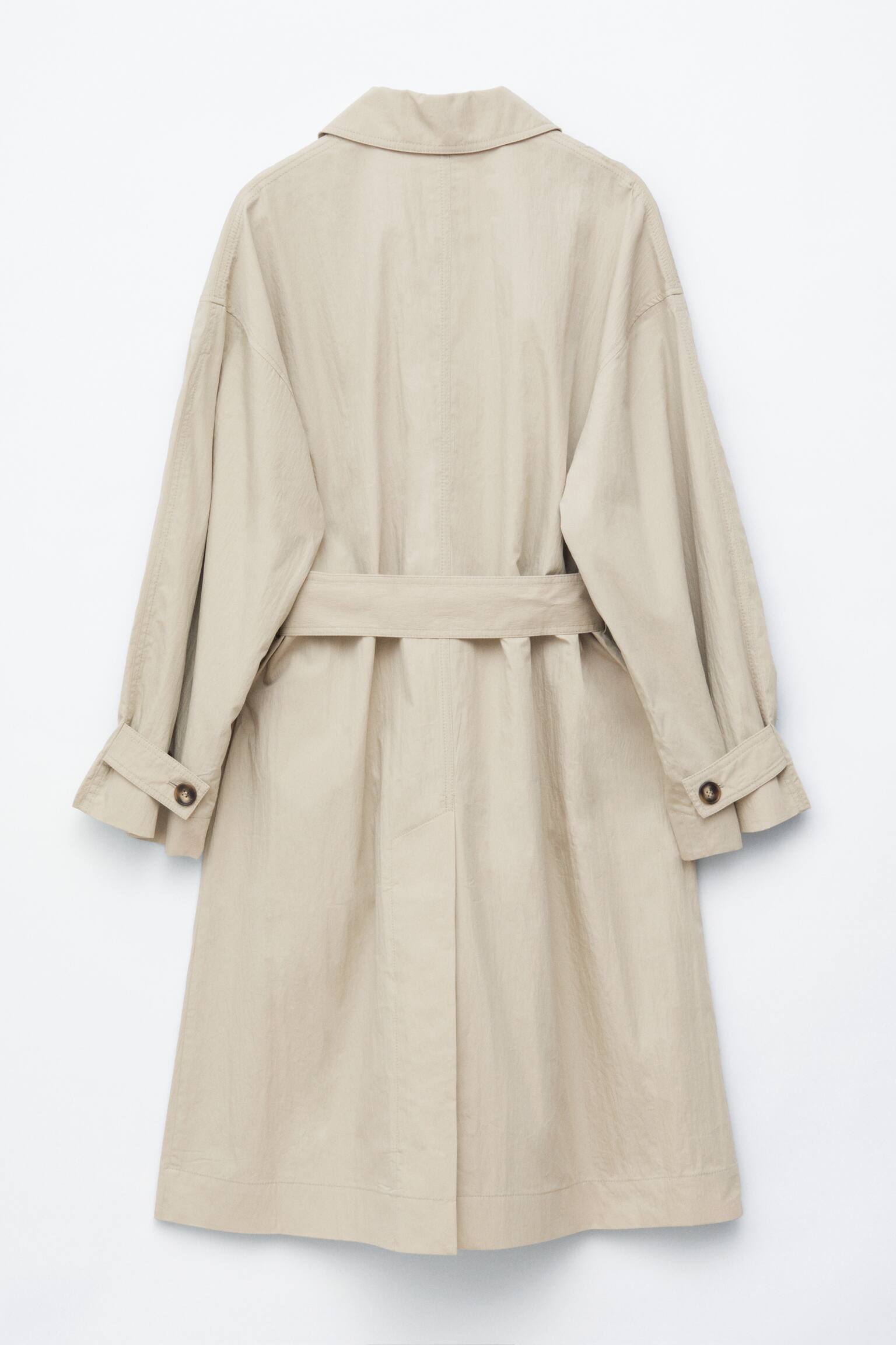 Veste trois-quarts ceinturée - Beige clair/Noir - 4