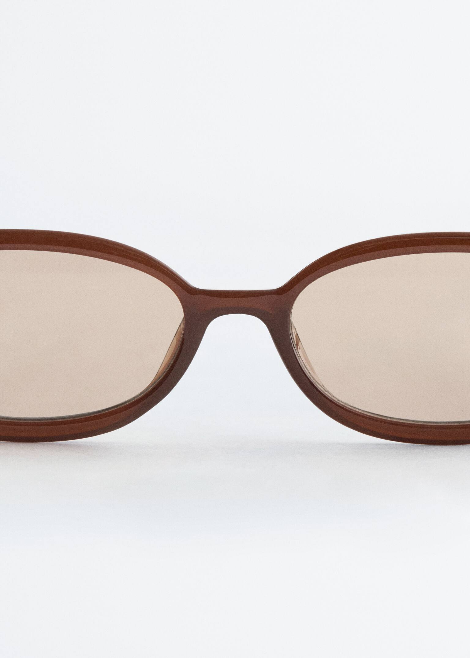 Gafas de sol con montura ovalada fina - Marrón/Amarillo/Crema - 3