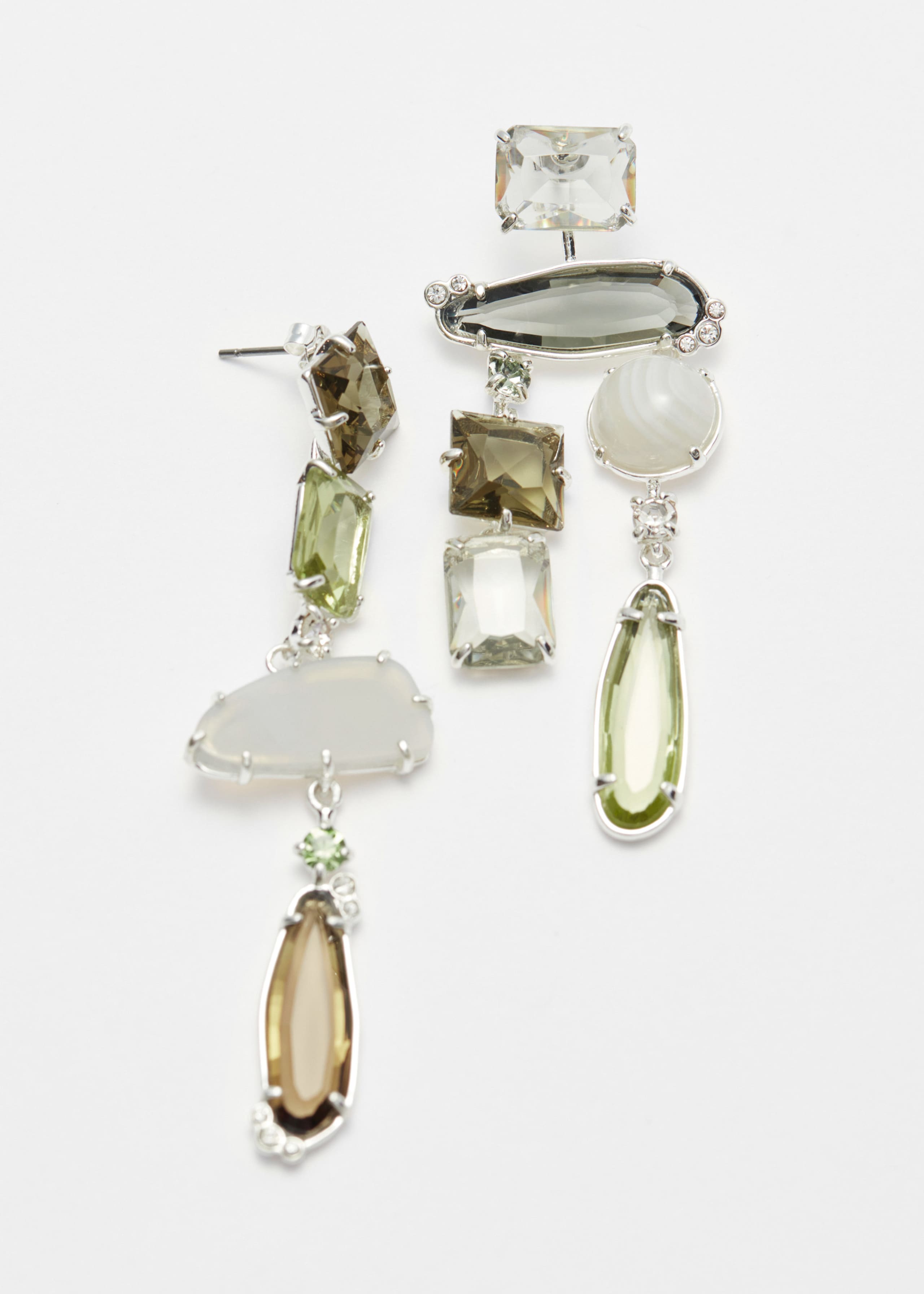 Rainbow Rhinestone Hanging Earrings - Multi Rainbow - Still Life